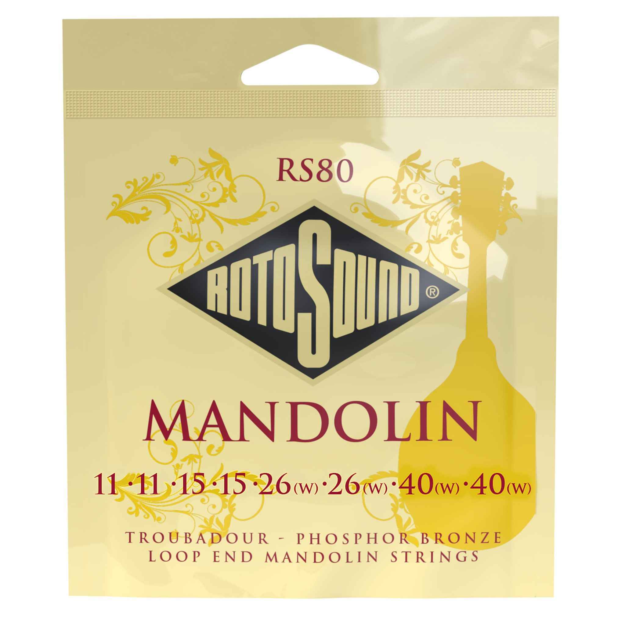 Rotosound RS80 Phosphor Bronze 11 - 40 Troubadour Mandolin Strings: Unleash Your Mandolin's Magic!