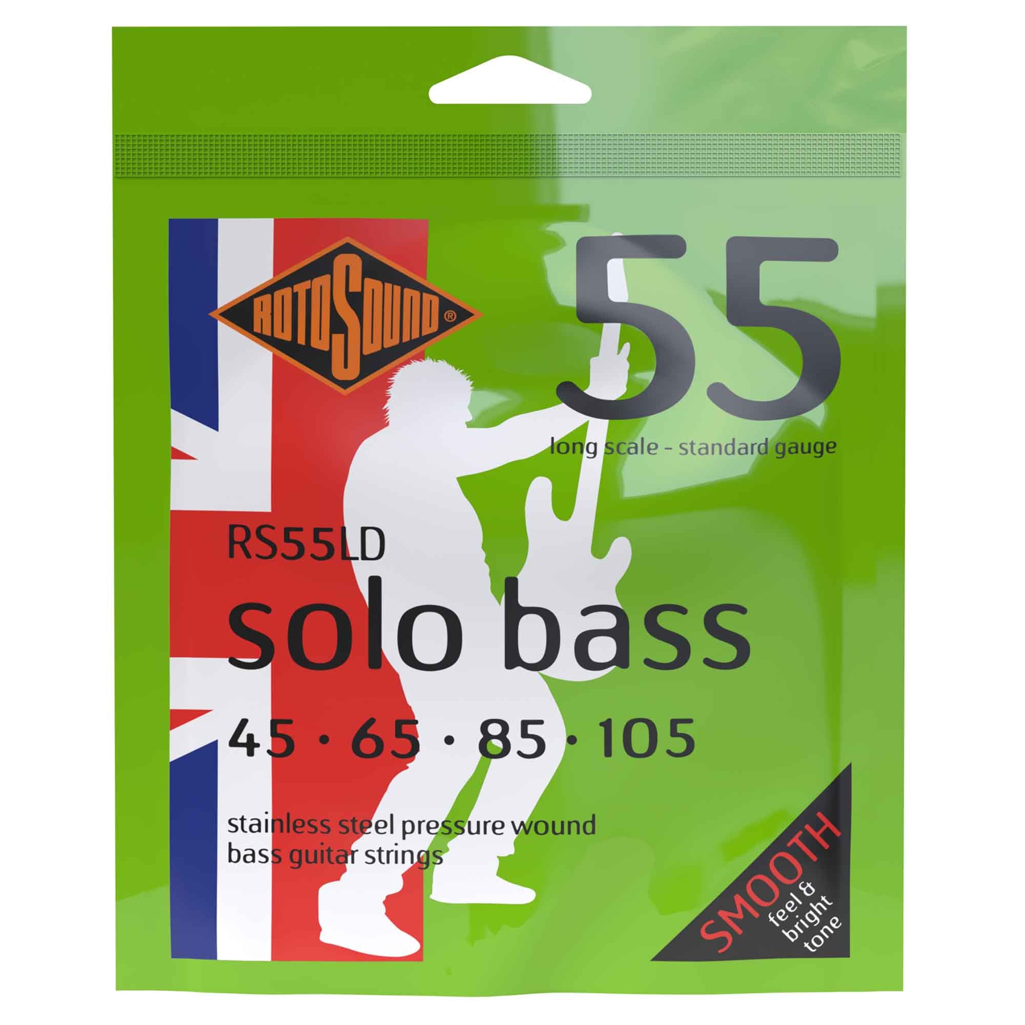 Rotosound Solo Bass Pressure Wound Stainless Steel 45 - 105 Long Scale Bass Guitar Strings: Unleash Your Bass!