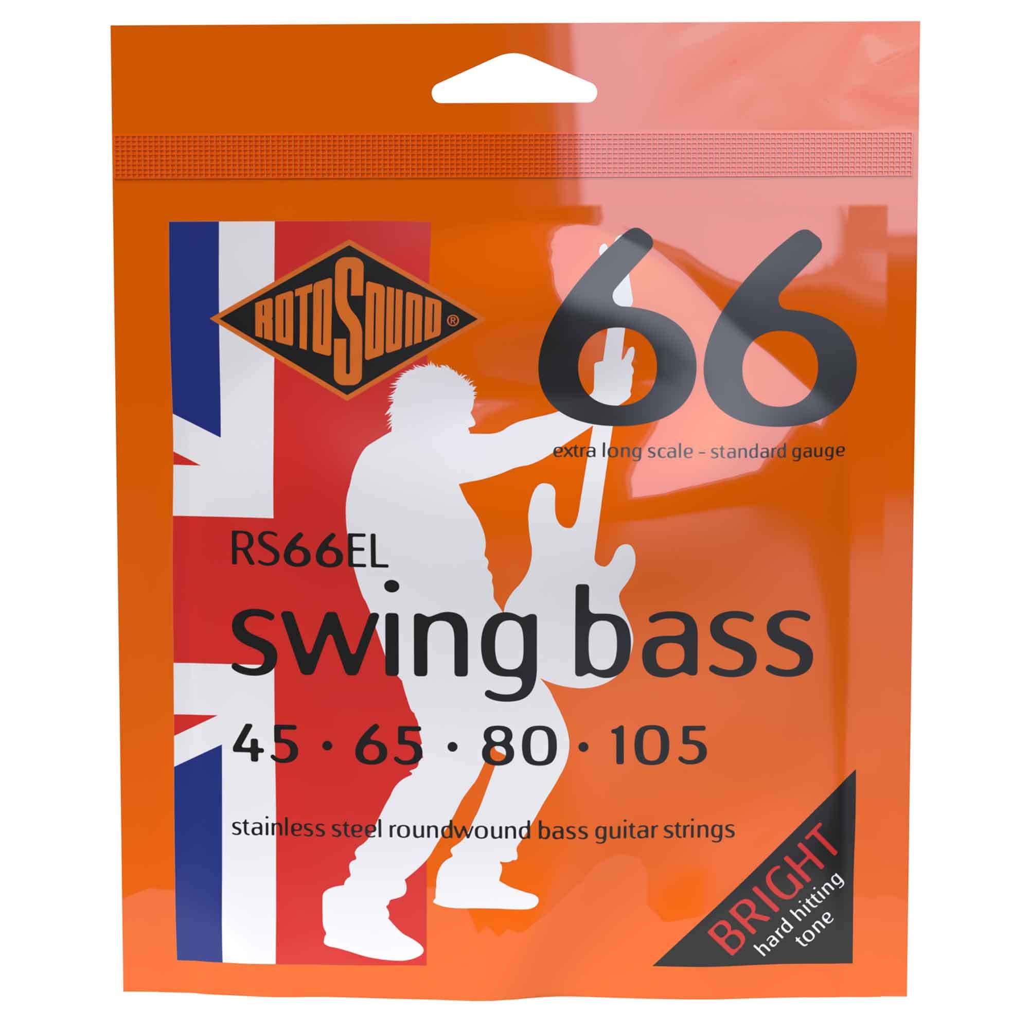 Rotosound Swing Bass Stainless Steel 45-105 Extra Long Scale Bass Guitar Strings [RS66EL] - Unleash Your Rock Tone!