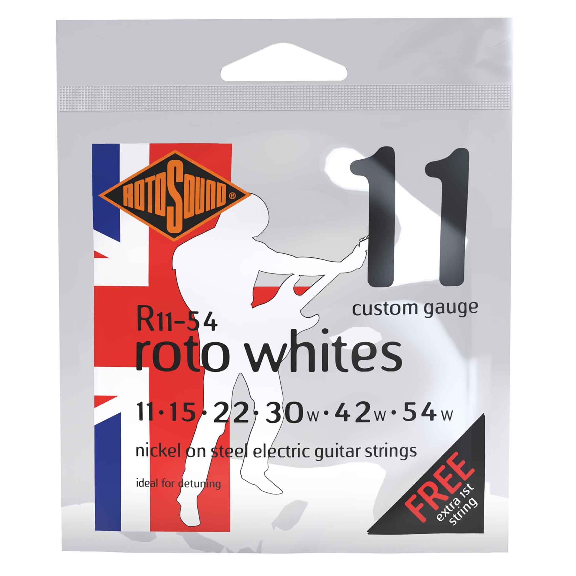 Rotosound Whites Nickel Wound 11 - 54 Electric Guitar Strings: Unleash Your Guitar's Potential!