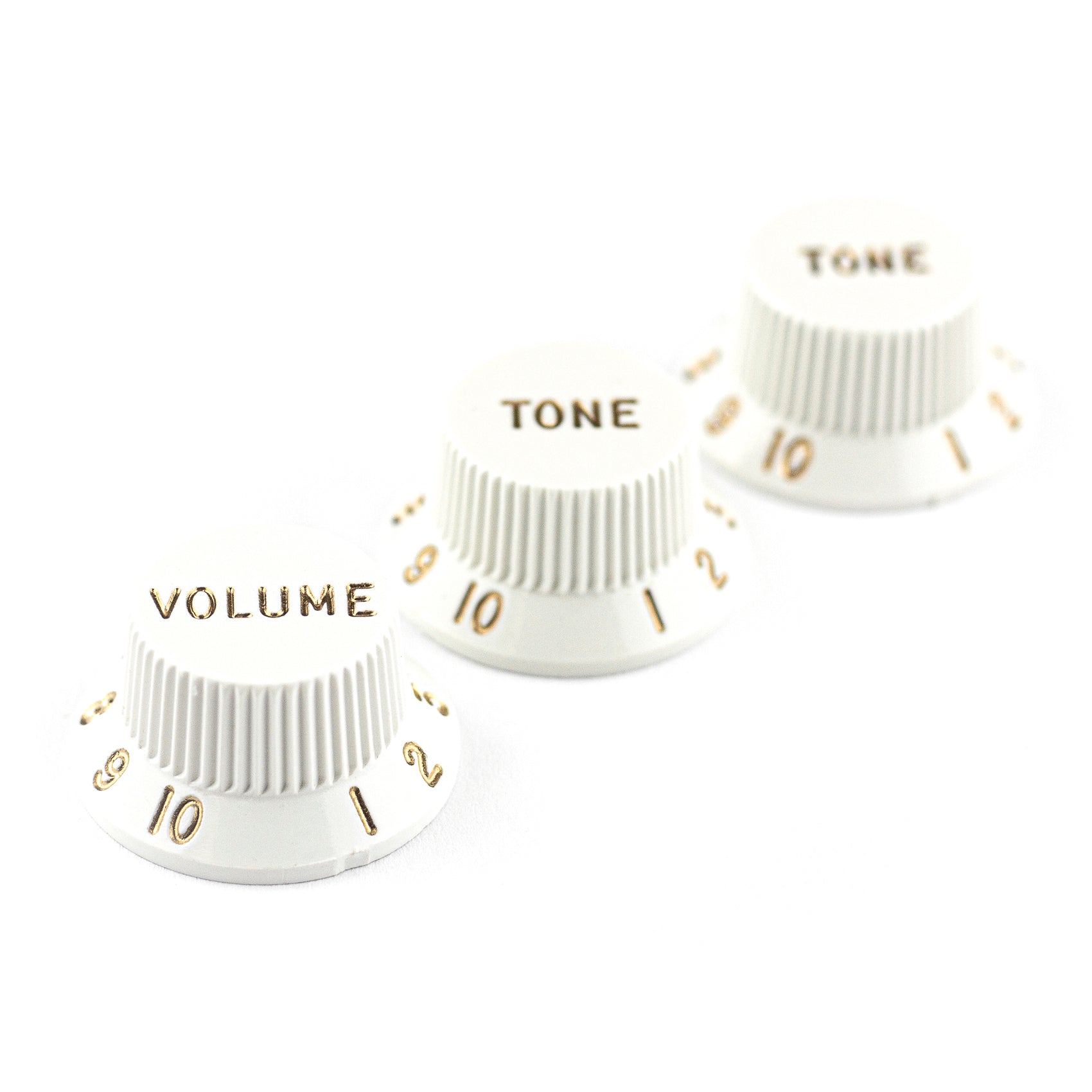 Get Your Fender Stratocaster Shining with White Volume & 2x Tone Control Knobs Set!