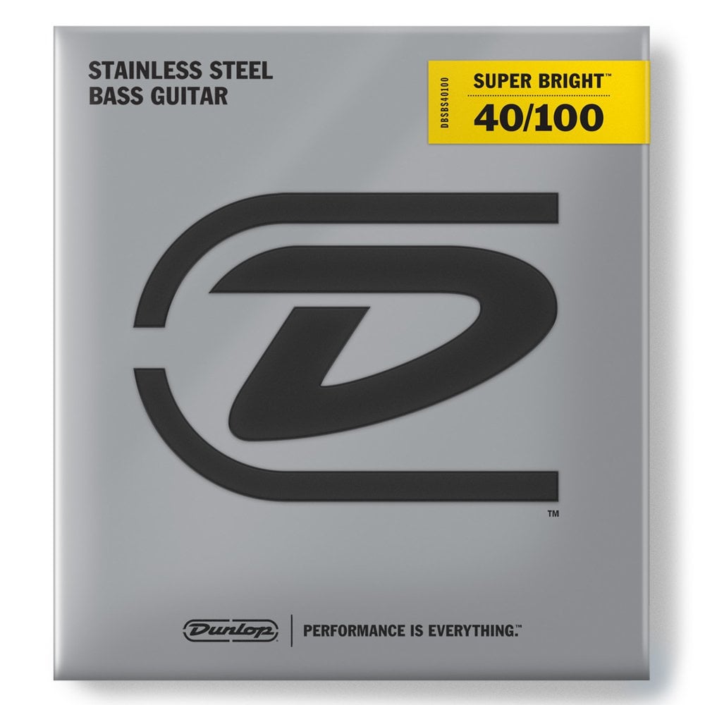 Jim Dunlop Super Bright Stainless Steel 40 - 100 Long Scale Bass Guitar Strings: Unleash Monster Sound!