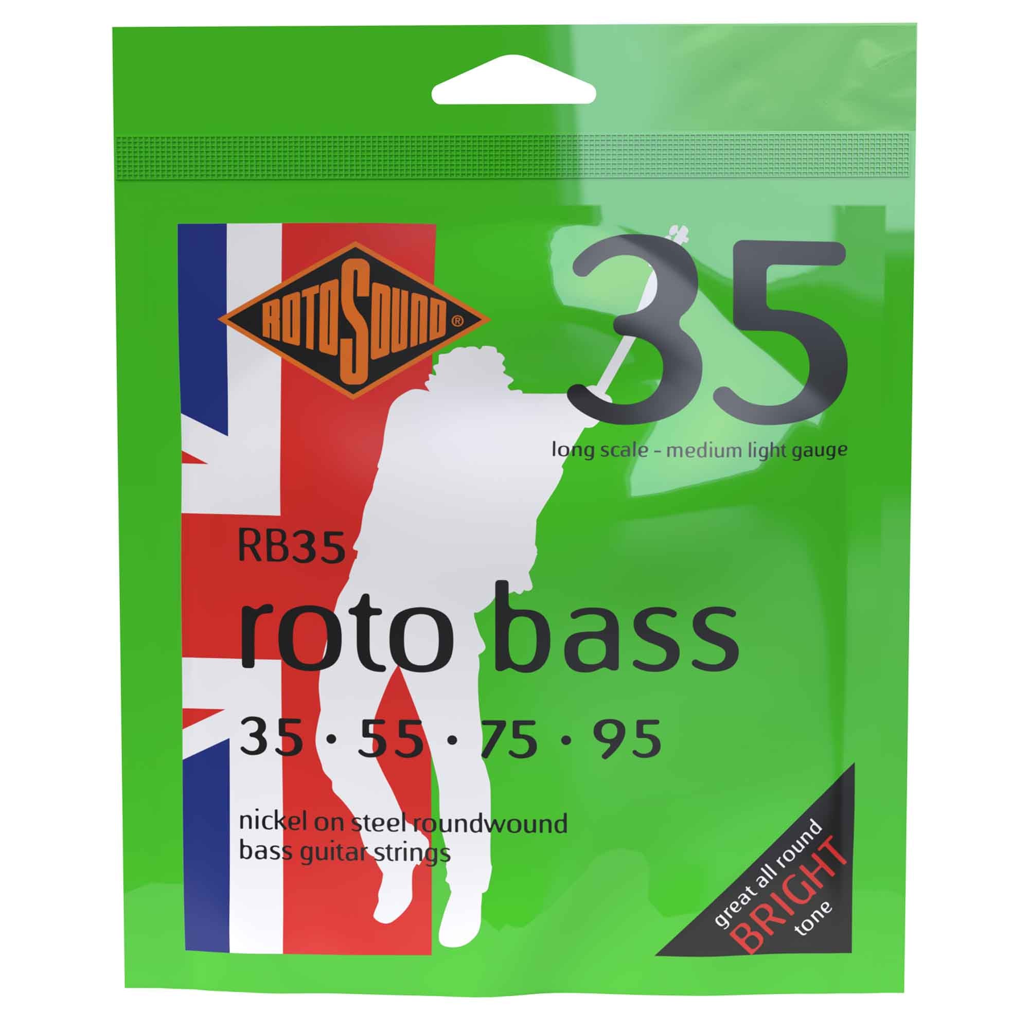 Rotosound ROTO BASS Nickel Round Wound 35 - 95 Bass Guitar Strings: Long Scale Magic [RB35]