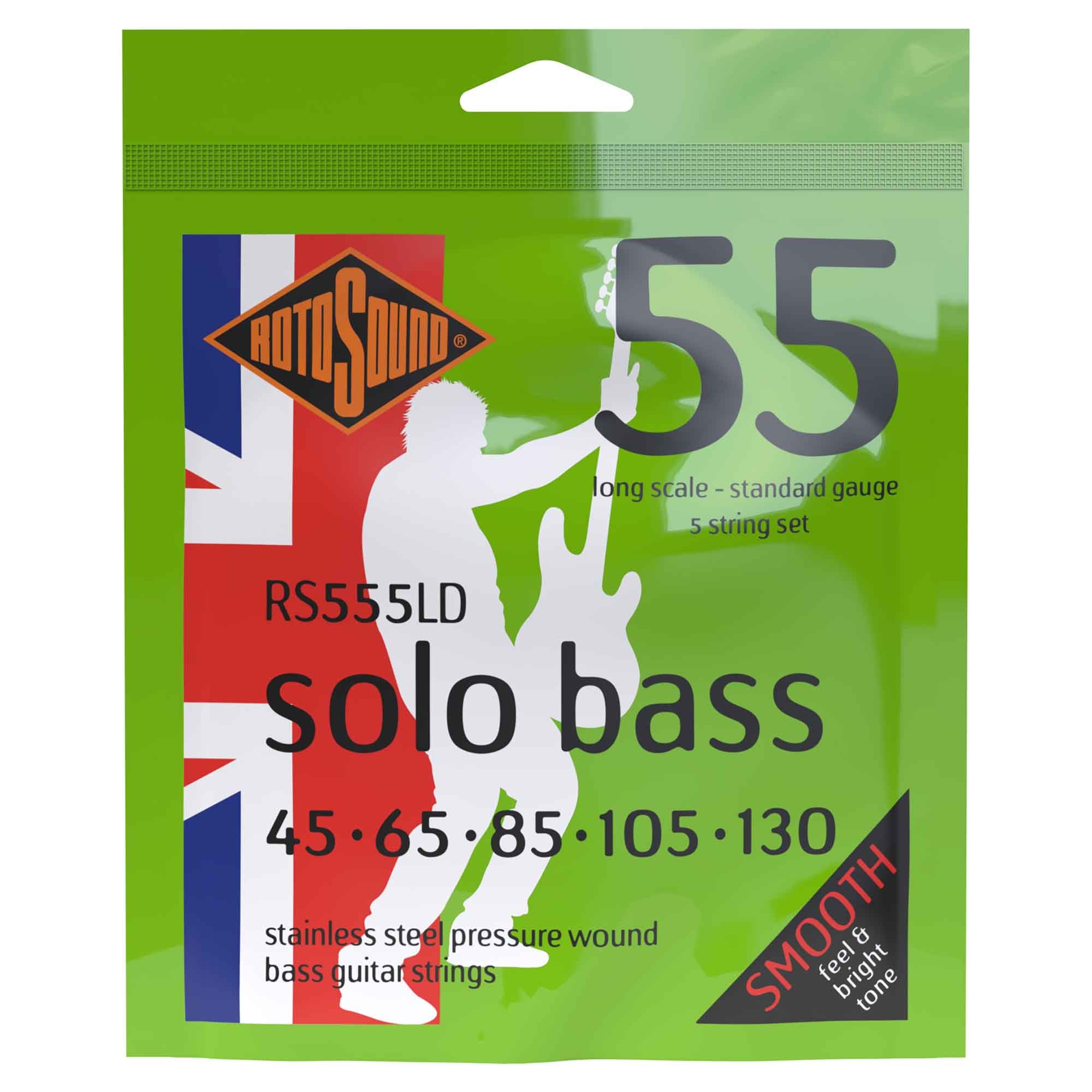 Rotosound Solo Bass 5-String Long Scale Pressure Wound Stainless Steel Bass Guitar Strings (45-130) - An Unbeatable Choice!
