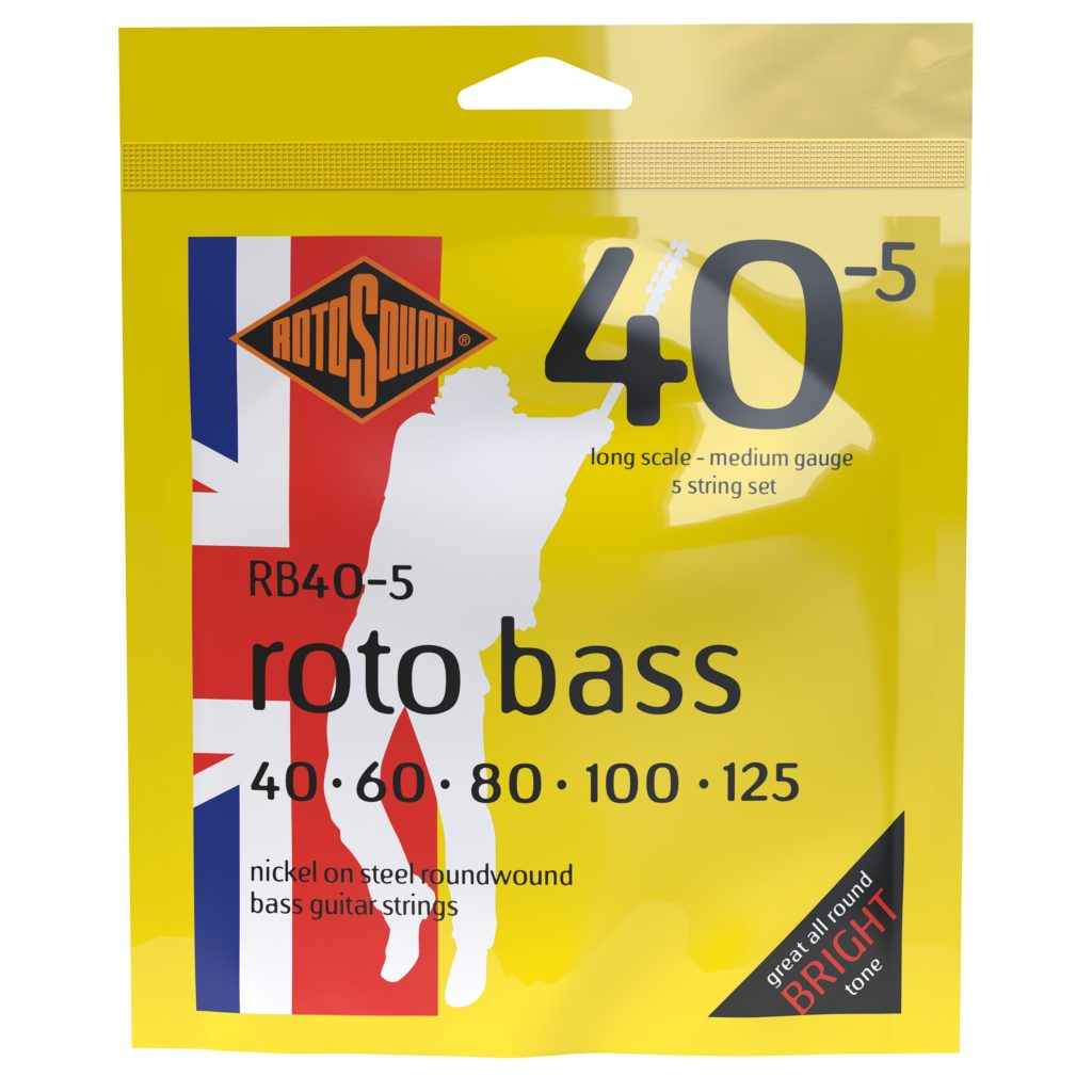 Rotosound ROTO BASS 5-String Long Scale Nickel Round Wound Bass Guitar Strings (40-125) [RB40-5]