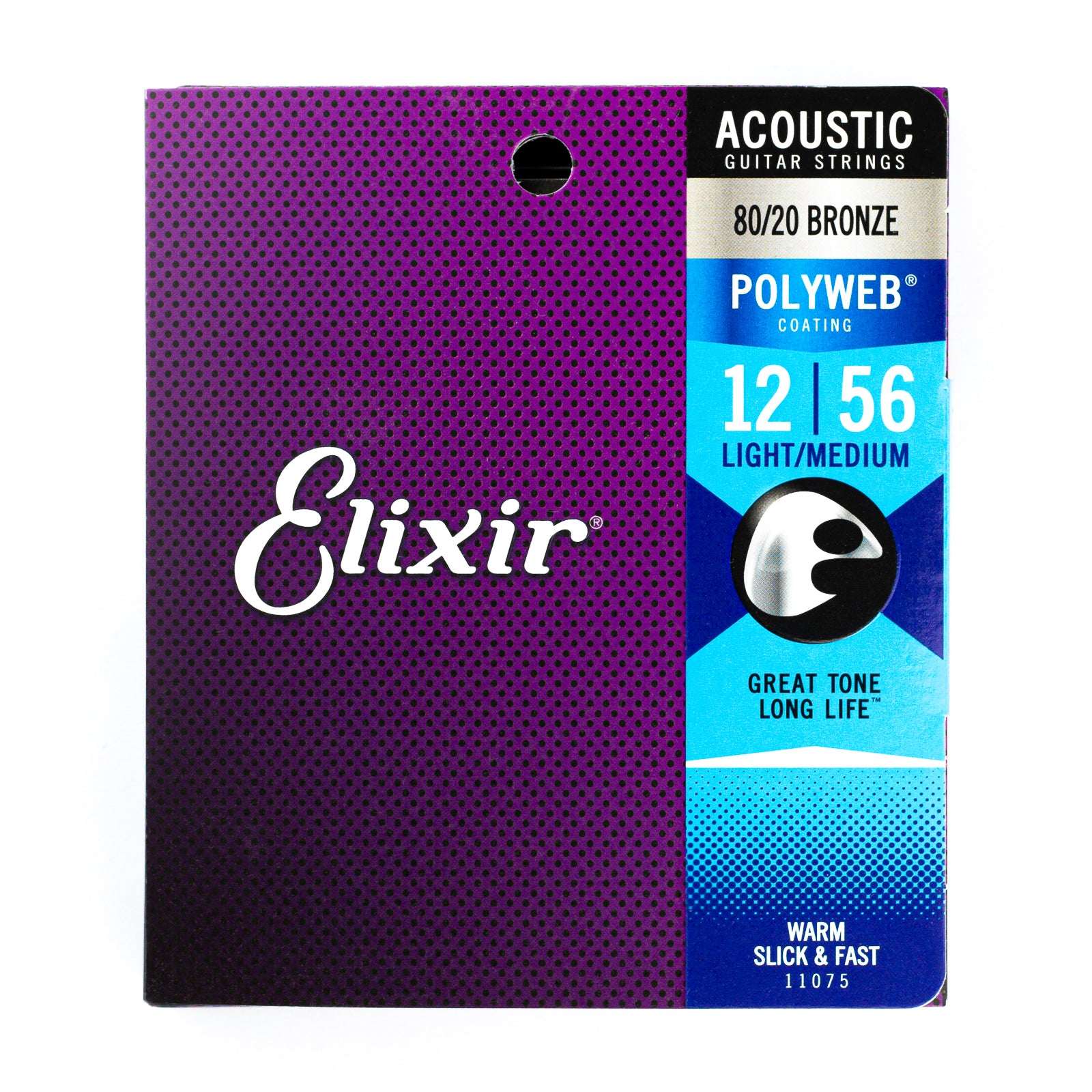 Elixir Polyweb 80/20 Bronze 12-56 Acoustic Guitar Strings - Long-Lasting & Tone-Perfect [11075]
