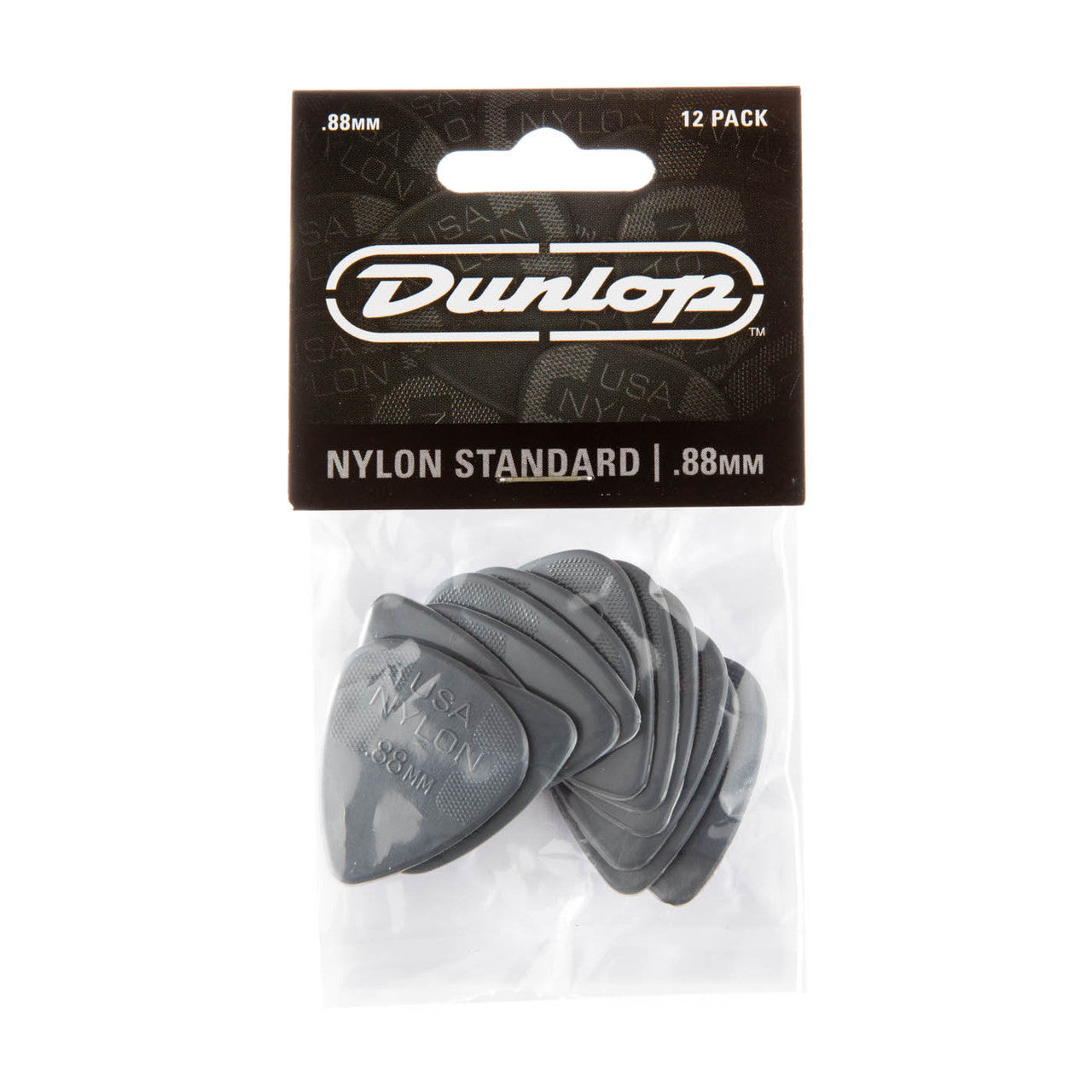 Jim Dunlop Nylon Standard .88mm Guitar Plectrums - 12-Pick Player Pack