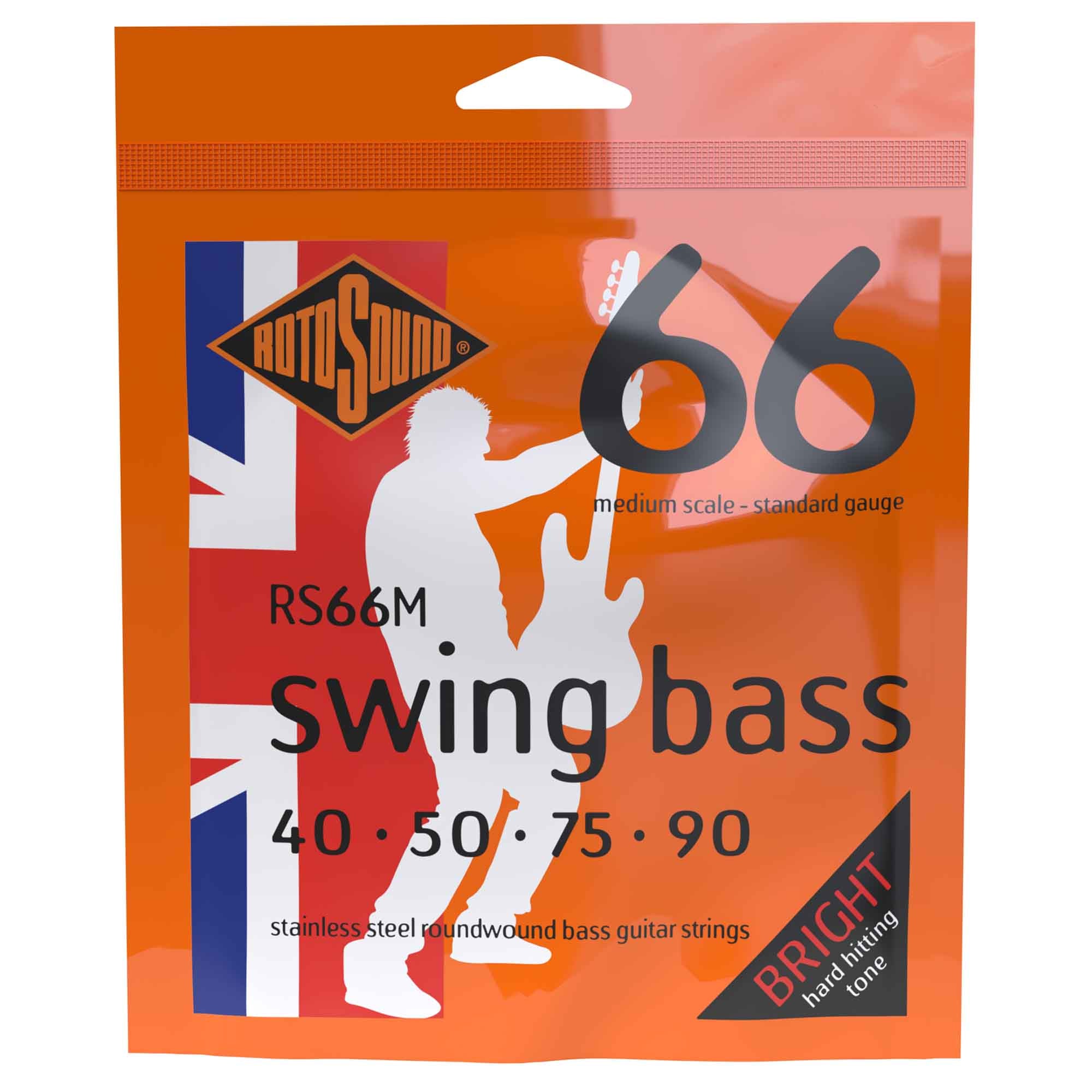 Rotosound Swing Bass Stainless Steel 40 - 90 Medium Scale Bass Guitar Strings [RS66M] - The Ultimate Rock Strings