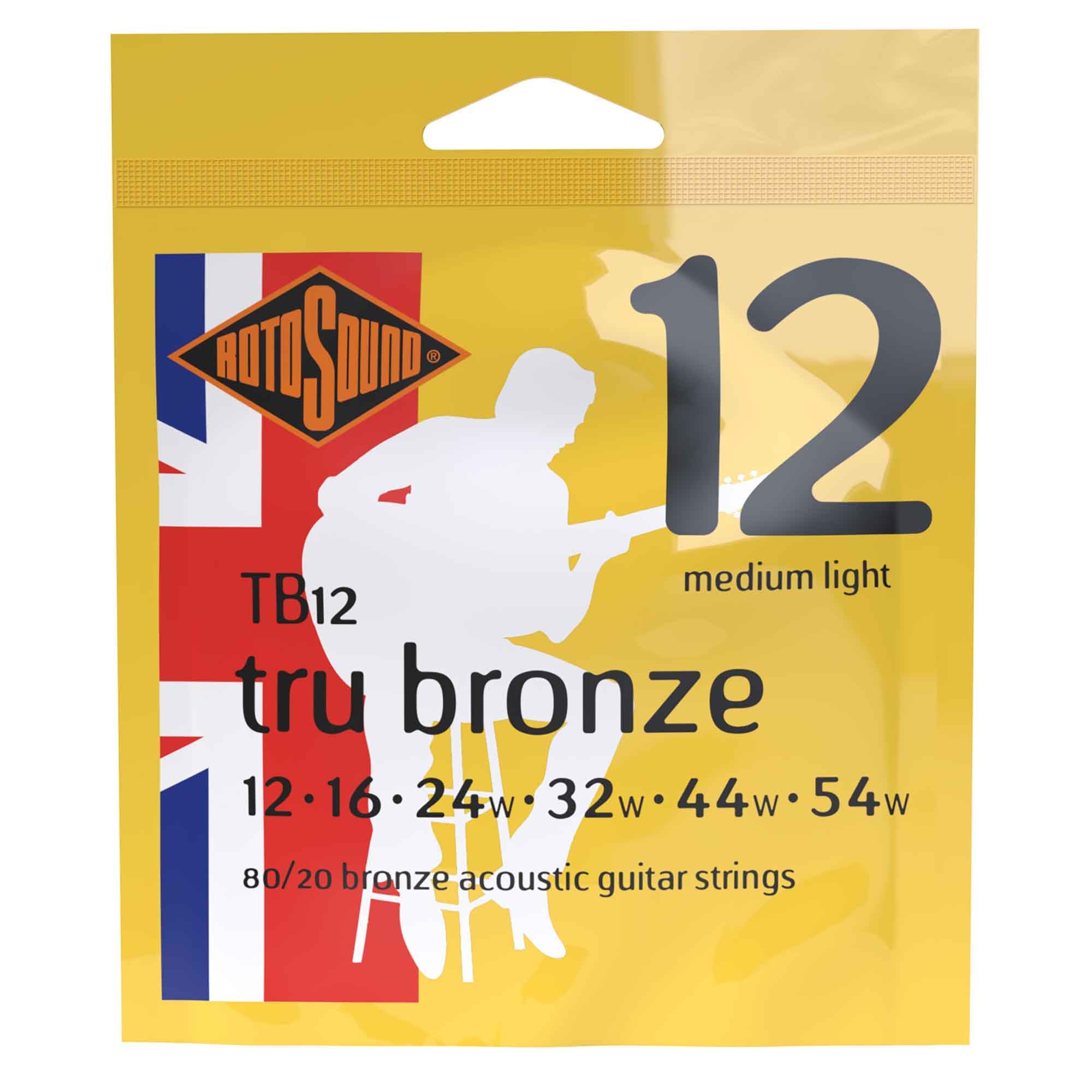 Rotosound Tru Bronze 80/20 Bronze 12-54 Acoustic Guitar Strings - Light: Elevate Your Sound!