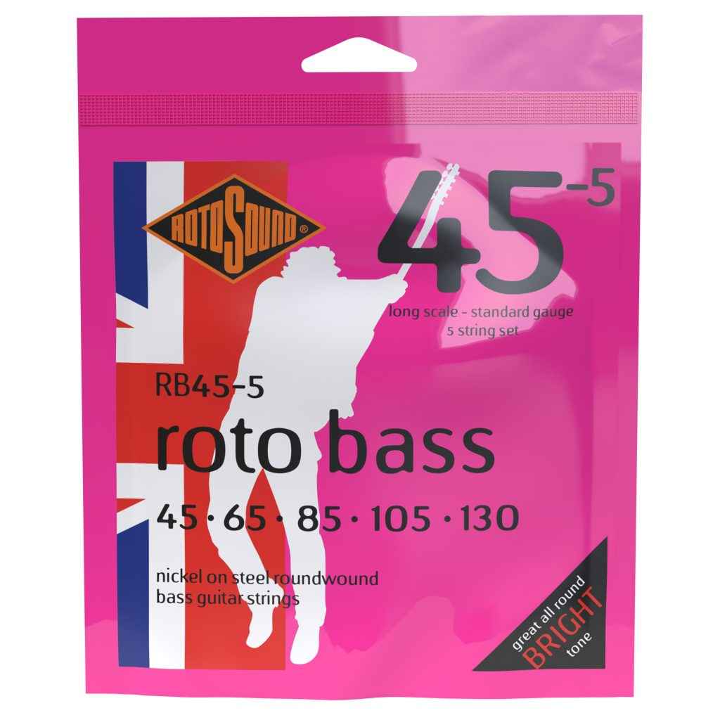 Rotosound ROTO BASS 5-String Nickel Round Wound Bass Guitar Strings - Long Scale 45-130 [RB45-5]