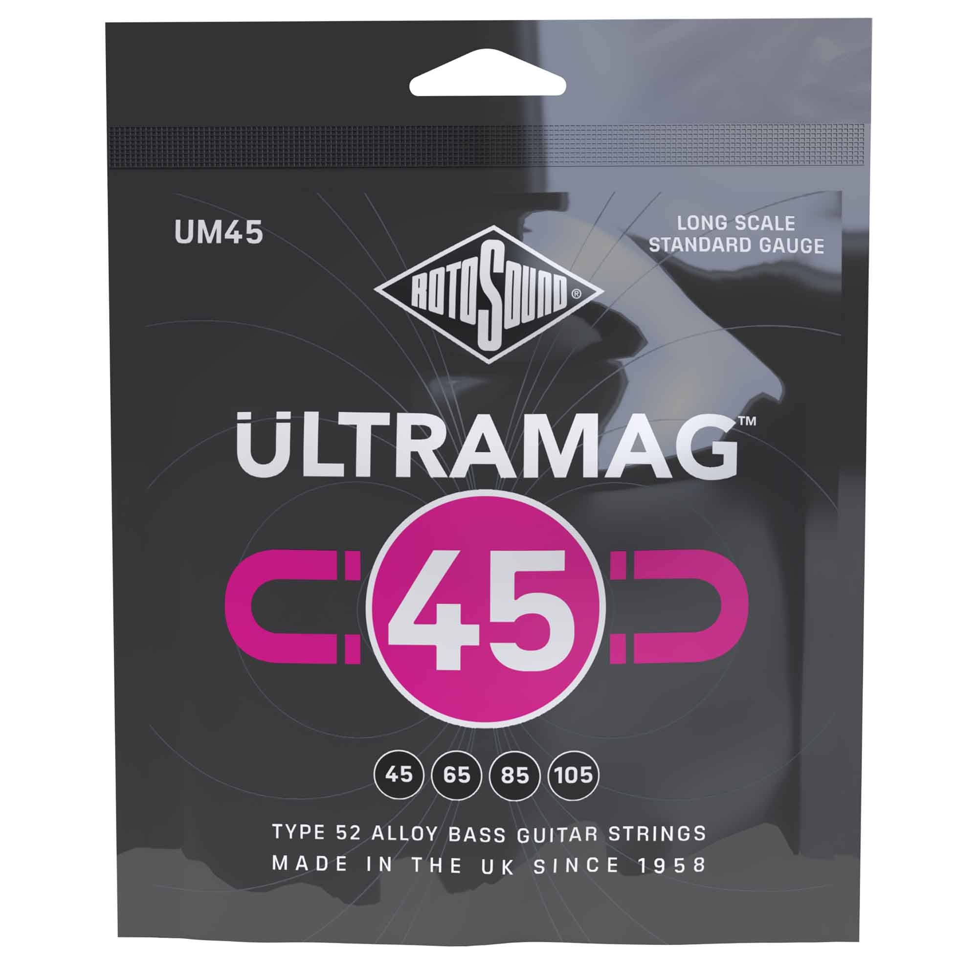 Rotosound Ultramag Alloy-52 Wound 45-105 Long Scale Bass Guitar Strings [UM45]: Unleash Your Sound!