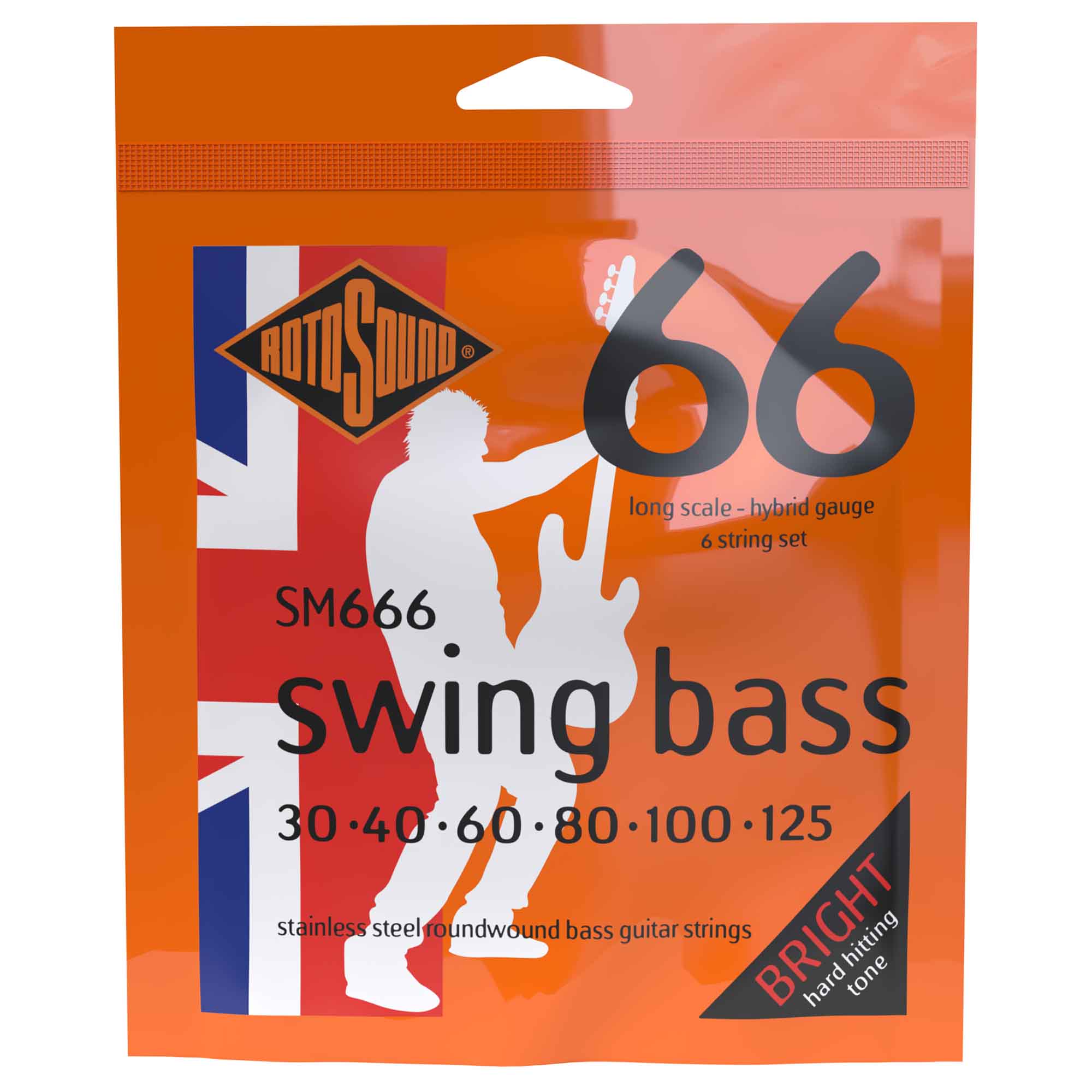 Rotosound Swing Bass 6-String Stainless Steel Bass Guitar Strings (30-125, Long Scale) [SM666]