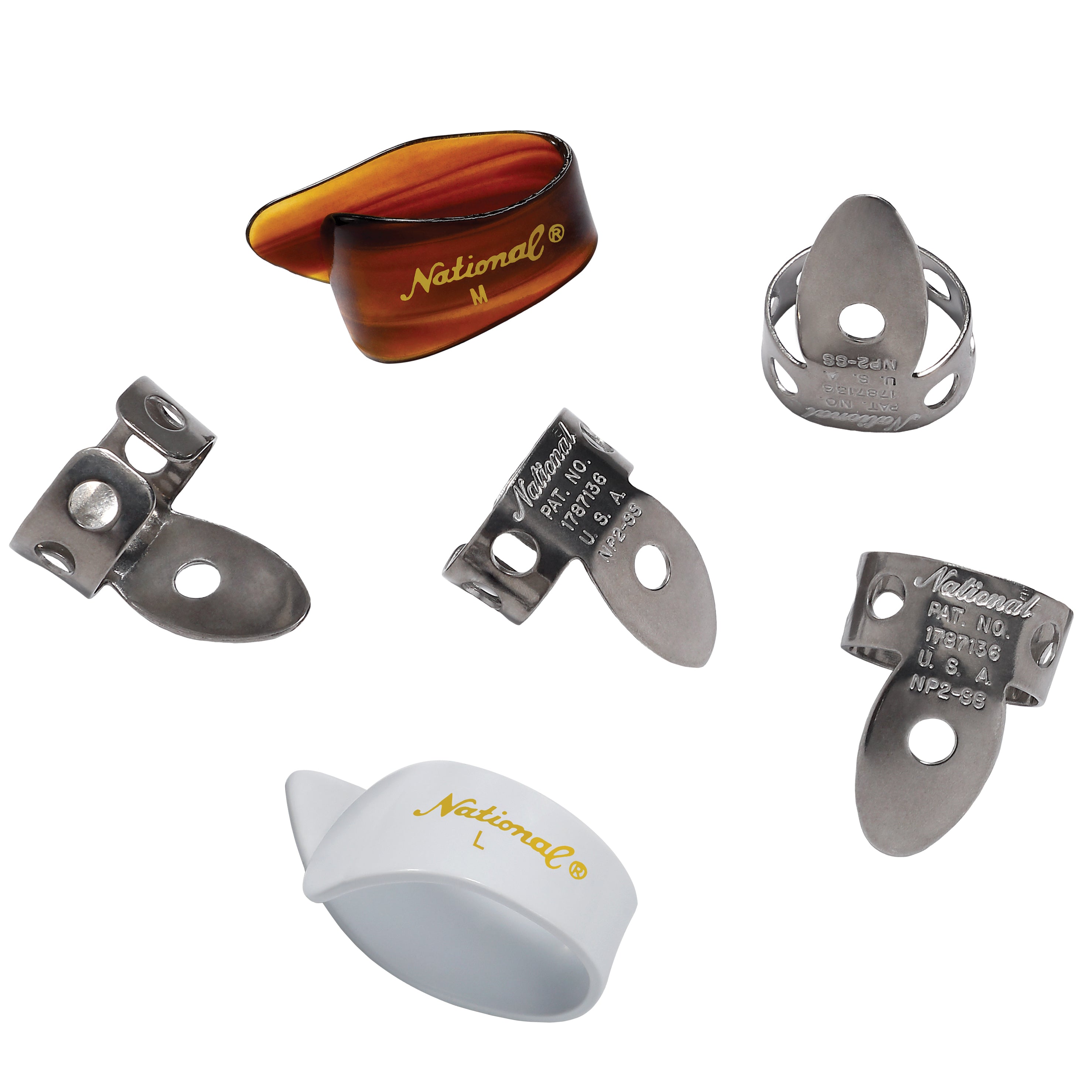 D'Addario National Stainless Steel Finger & Thumb Picks Bundle: 6-Pack for Unbeatable Tones