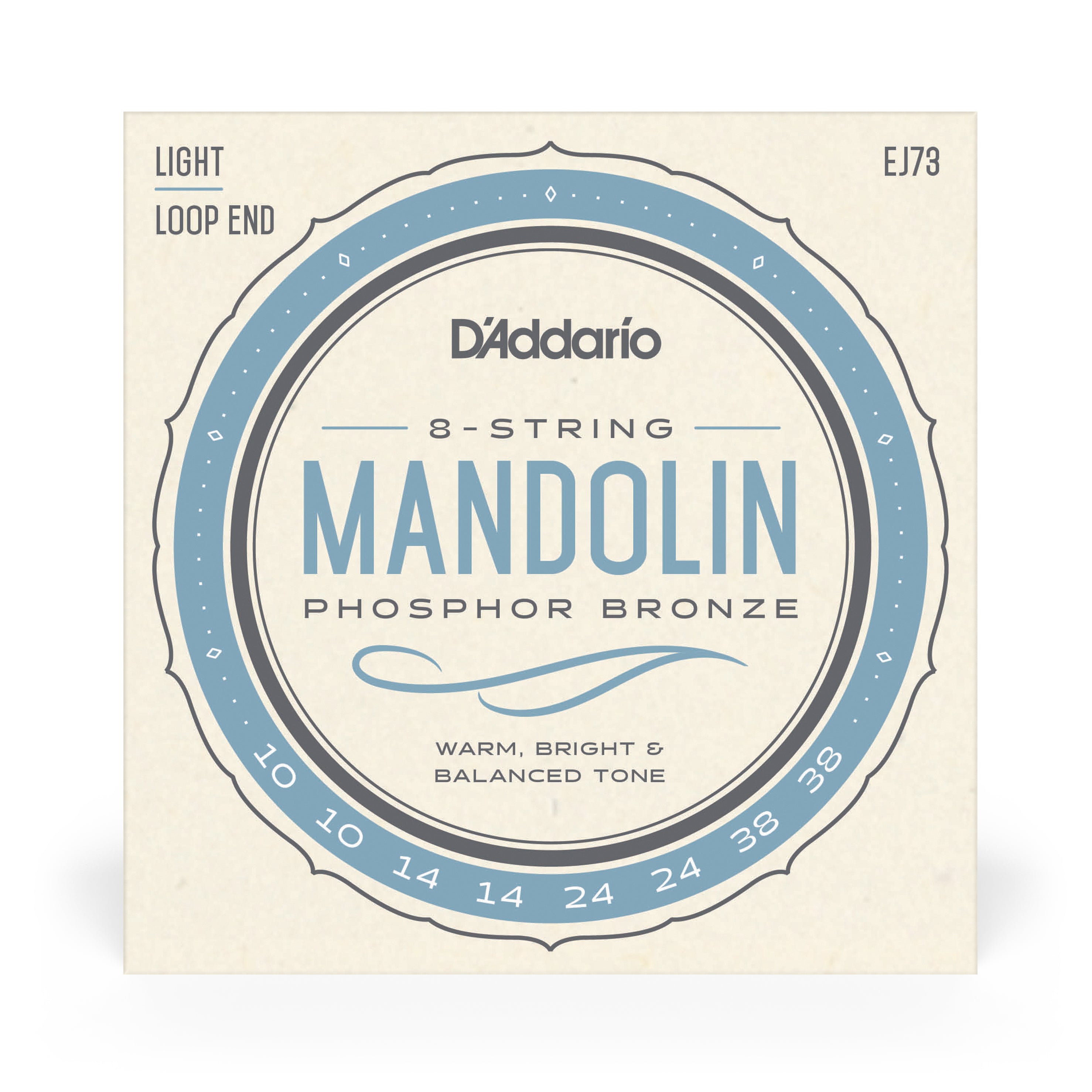 D'Addario EJ73 Phosphor Bronze 10-38 Mandolin Strings: Loop End for Unbeatable Tone!