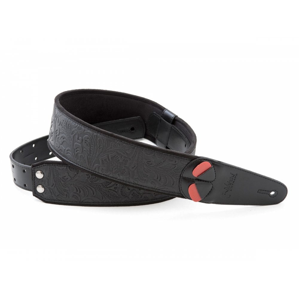 RightOn MOJO Series Sandokan Black Vegan Guitar Strap - A Must - Have for Musicians!