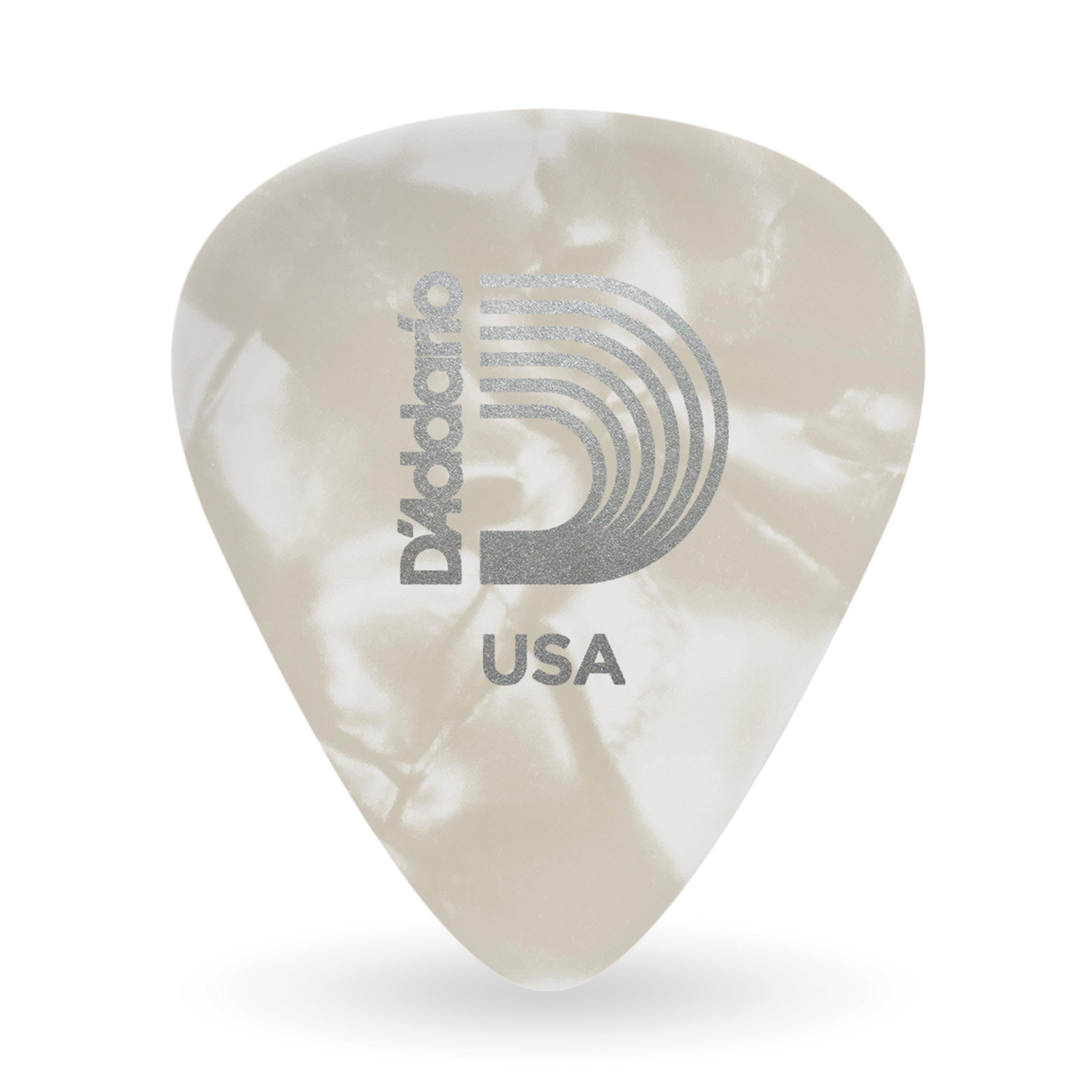 D'Addario White Pearl Extra Heavy Celluloid Guitar Picks - 25 Pack