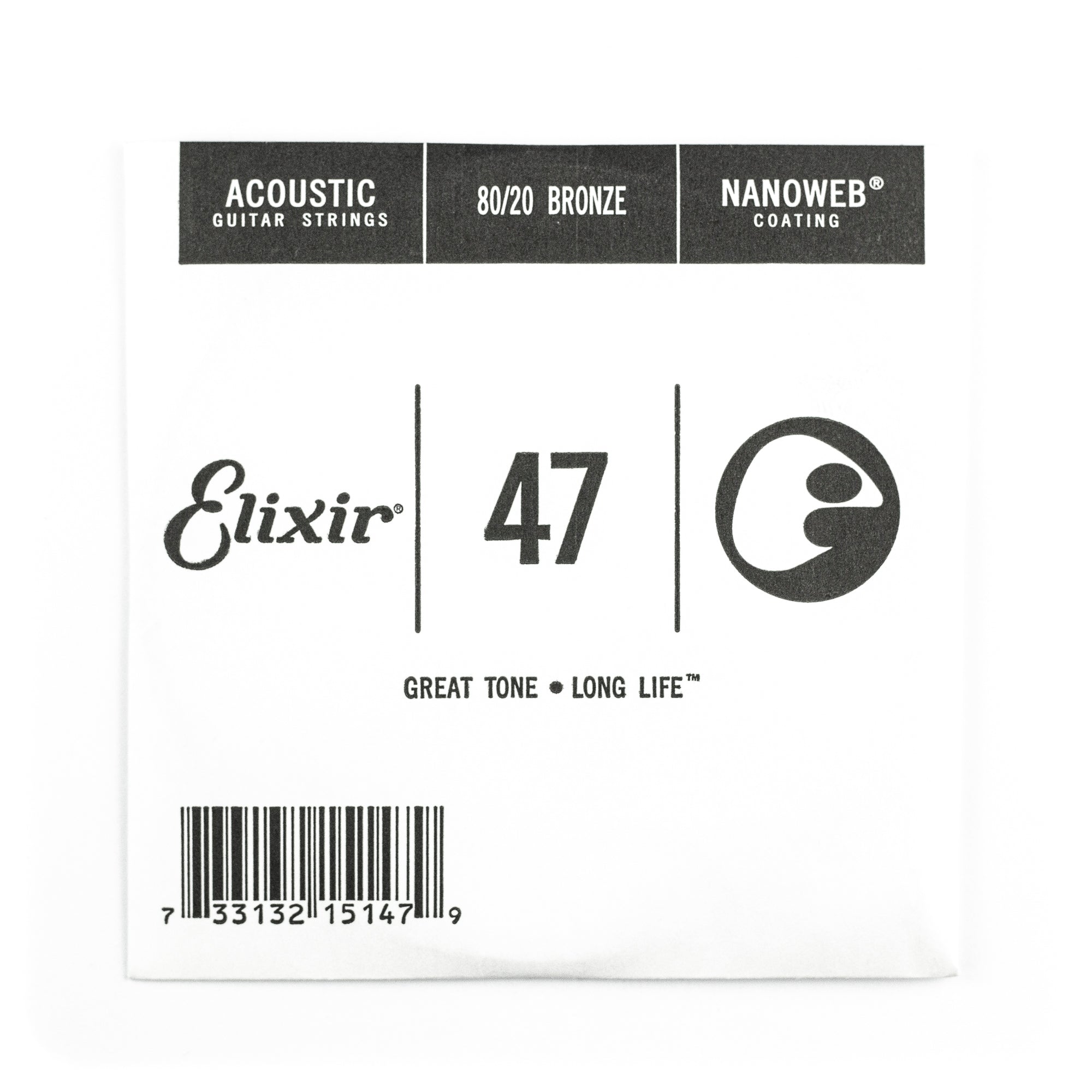 Elixir Nanoweb 80/20 Bronze 47 (.047) Acoustic Guitar Single String - Unleash Your Sound!
