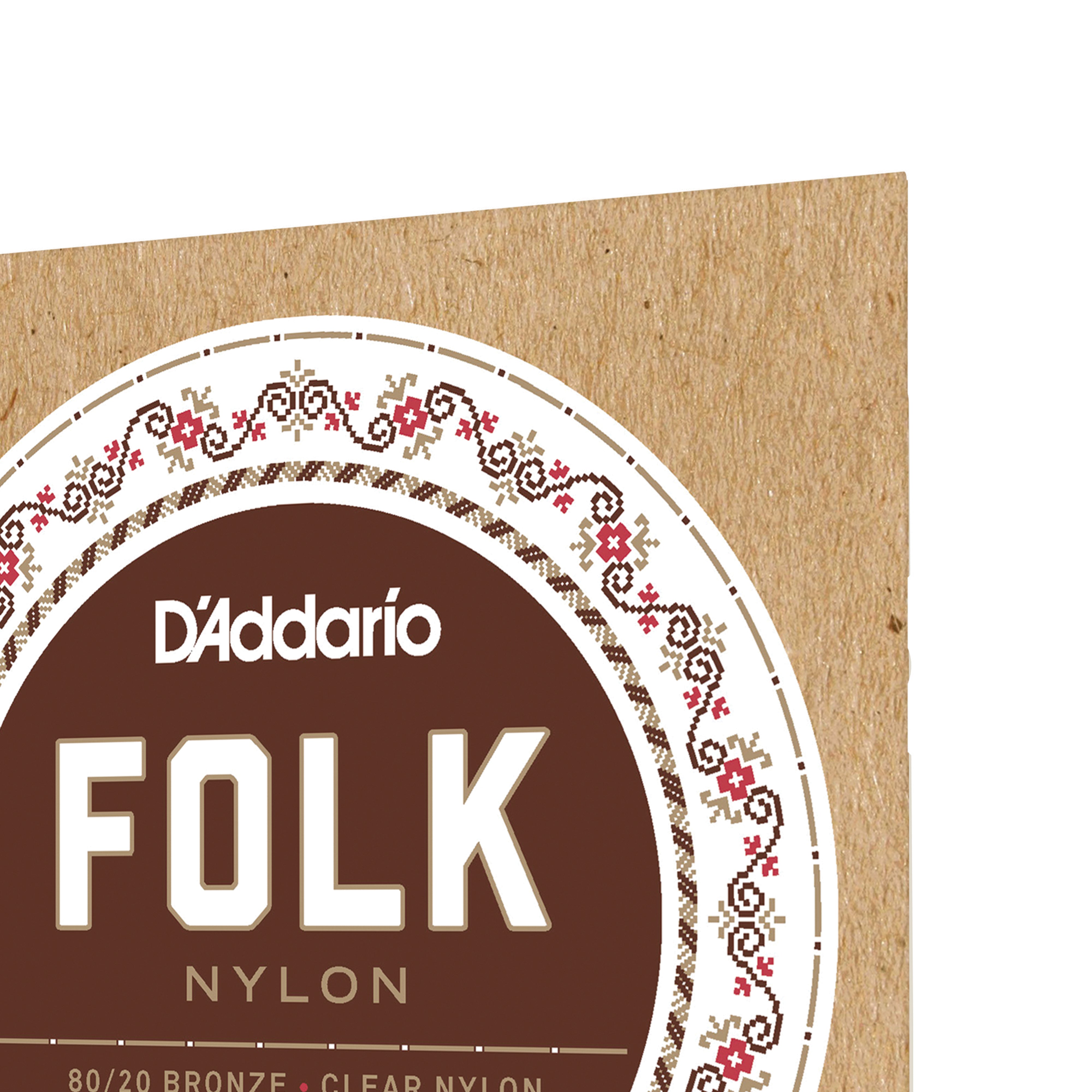 D'Addario EJ33 Folk Nylon Acoustic Guitar Strings - Premium 80/20 Bronze & Clear Nylon with Ball-Ends