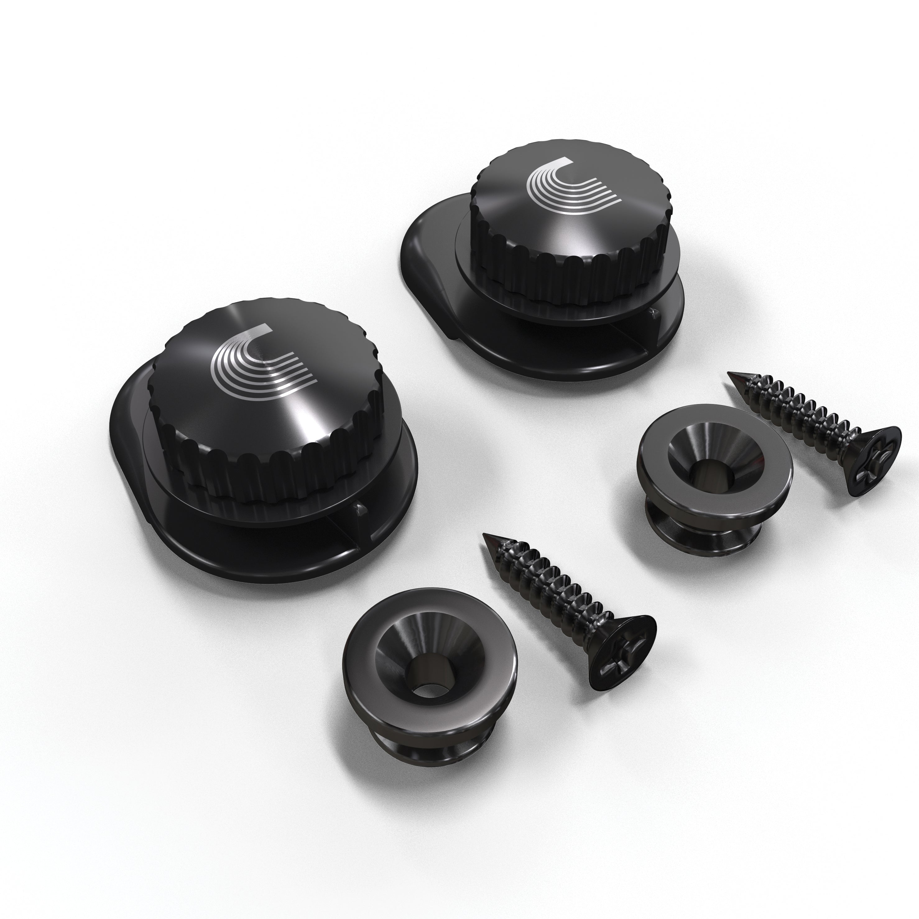 D'Addario Universal Strap Lock System - The Ultimate Black Solution