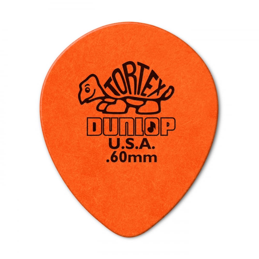 Jim Dunlop Tortex Teardrop Orange Picks - .60mm (6-Pack)