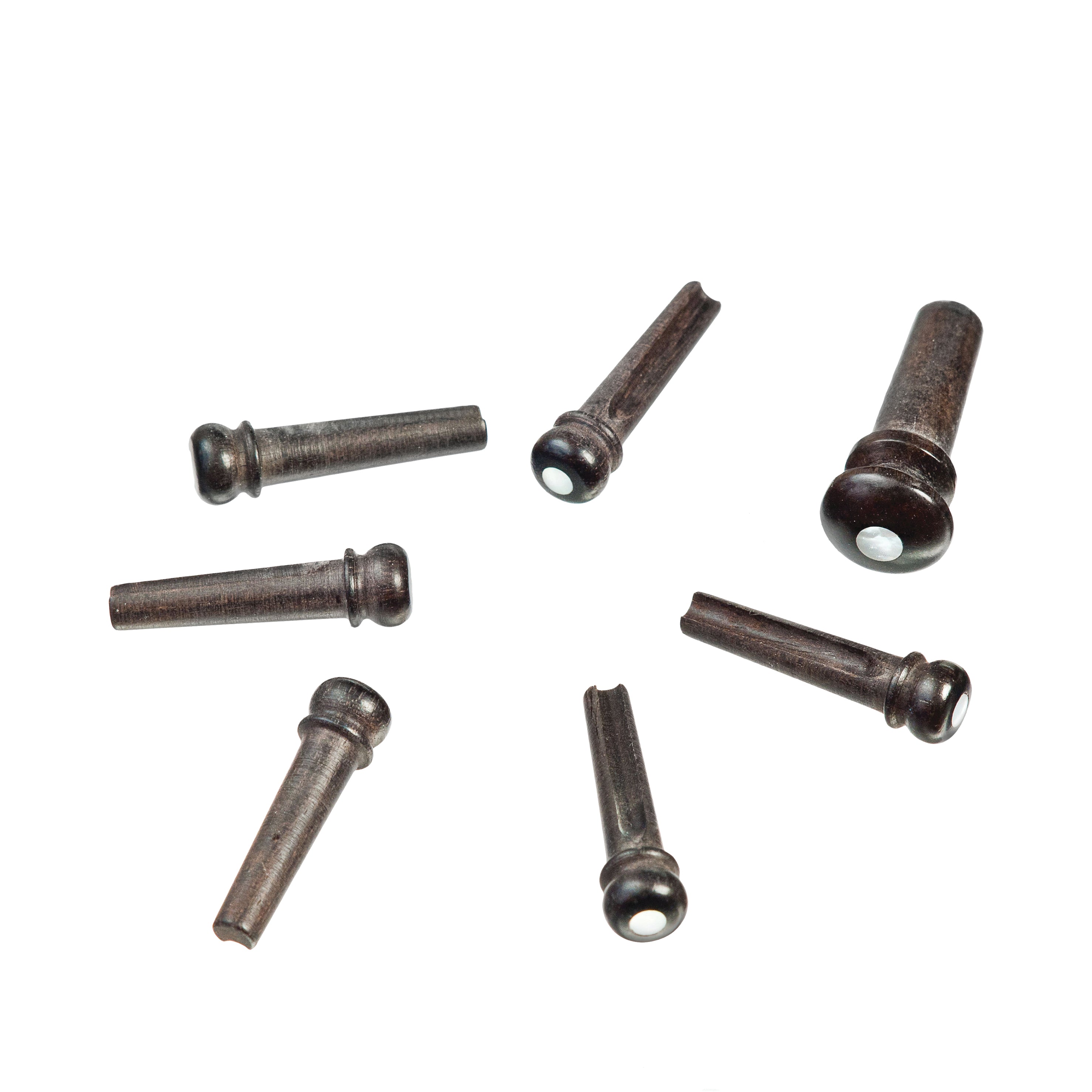 D'Addario Ebony Acoustic Guitar Bridge Pin Set with Stunning Pearl Inlay - Upgrade Your Guitar Now!
