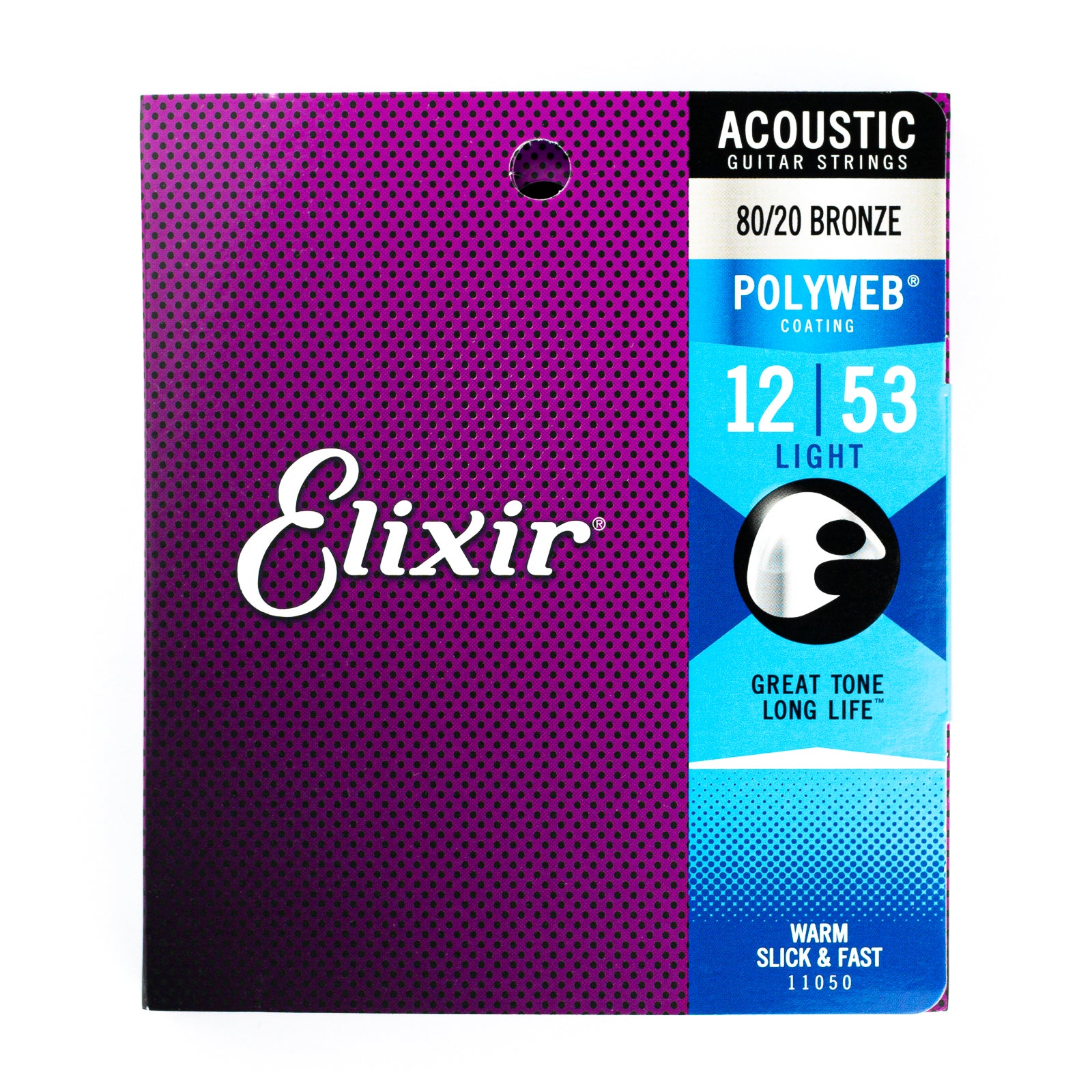 Elixir Polyweb 80/20 Bronze 12 - 53 Acoustic Guitar Strings - The Ultimate Long - lasting Strings [11050]