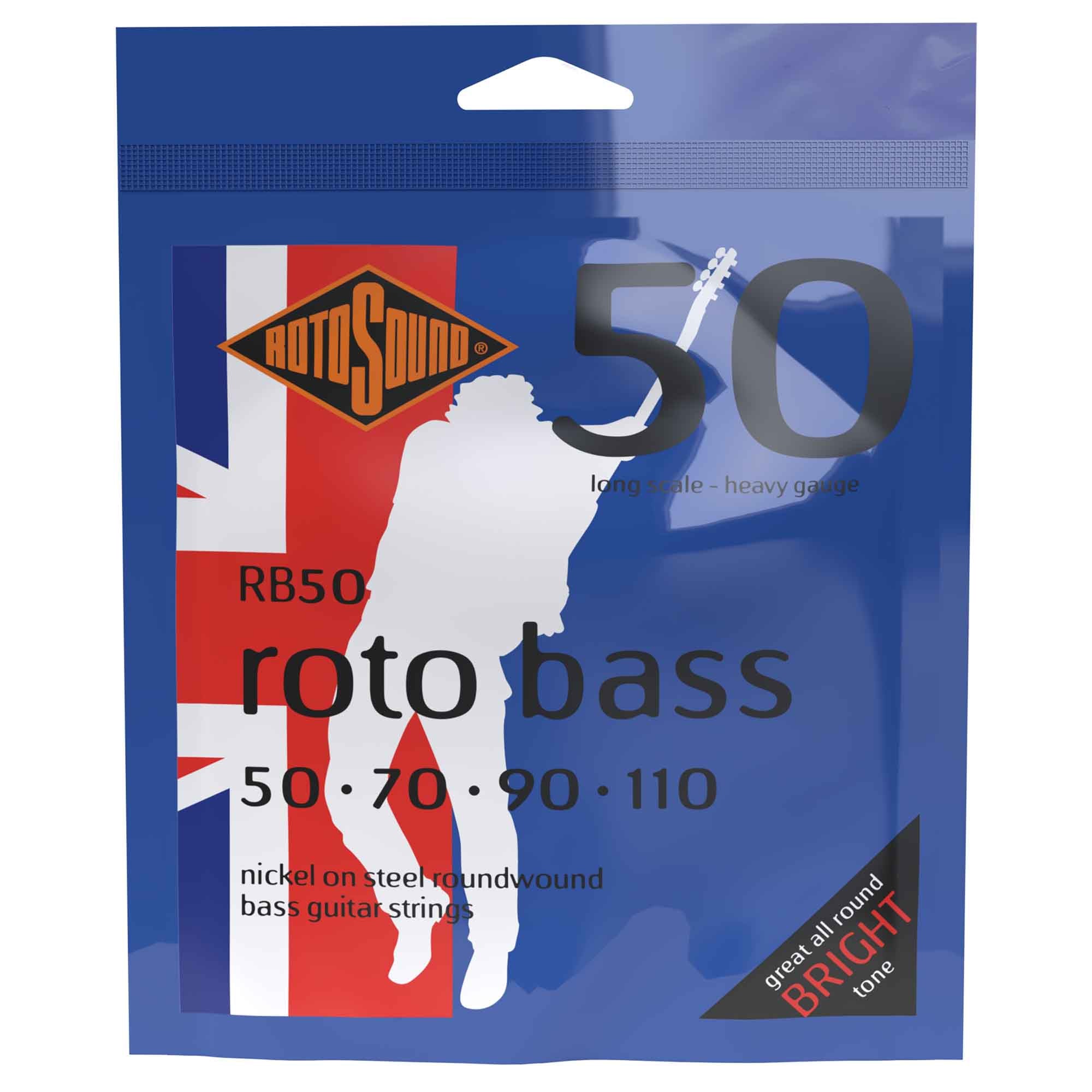 Rotosound ROTO BASS Nickel Round Wound 50 - 110 Long Scale Bass Guitar Strings [RB50]: Rock Your Bass!