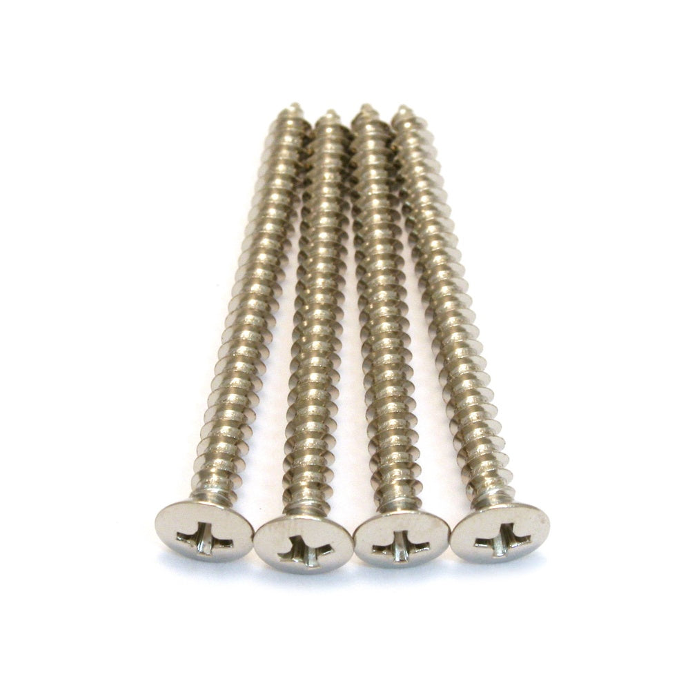 AllParts GS-0005-001 Neck Plate Screws: Stunning Nickel Phillips Head, 4-Pack!