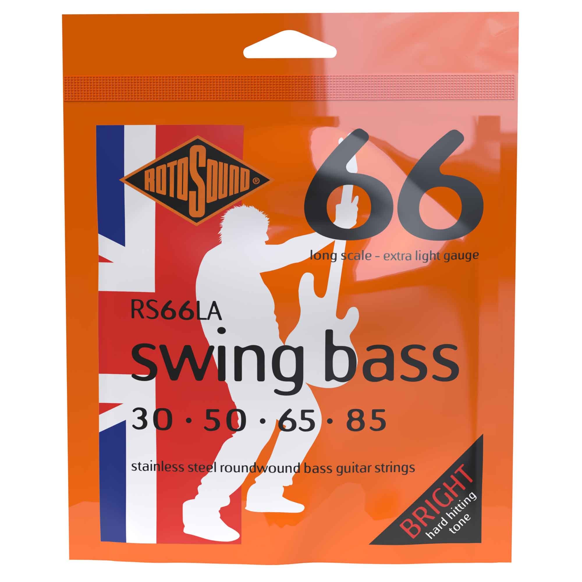 Rotosound Swing Bass 66 Stainless Steel 30 - 85 Long Scale Bass Guitar Strings [RS66LA]