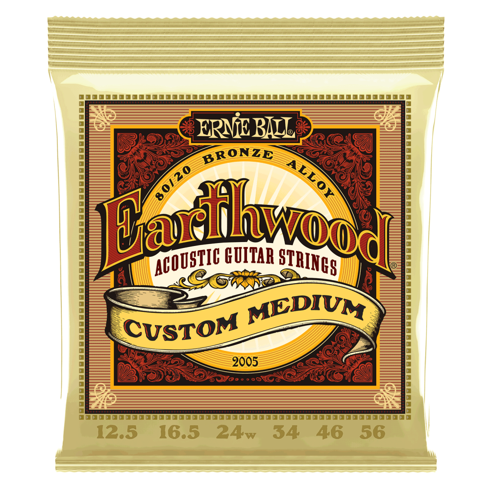 Ernie Ball Earthwood 80/20 Bronze 12.5 - 56 Custom Medium Acoustic Guitar Strings: A Must - Have for Guitarists!