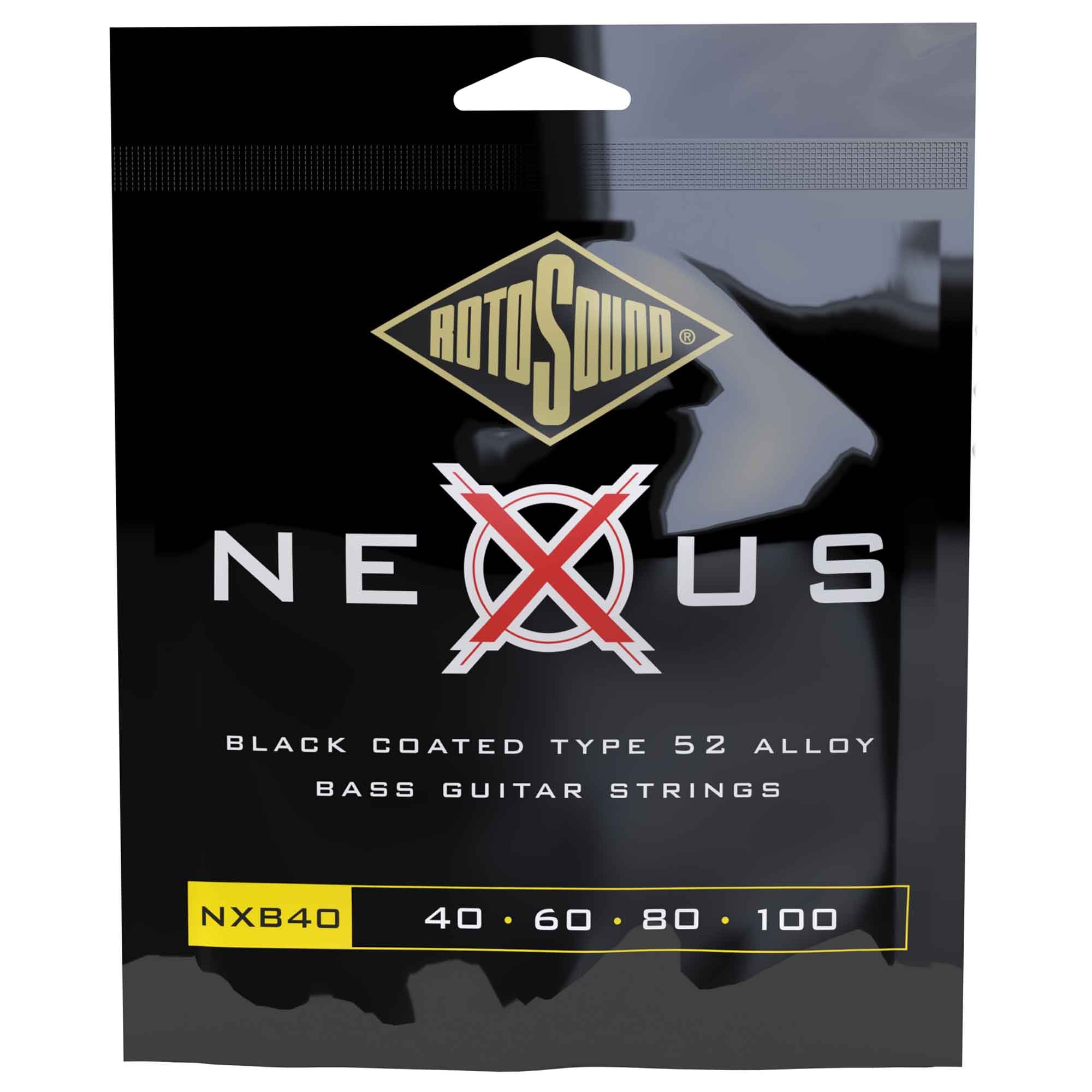 Rotosound NXB40 Nexus Bass Guitar Strings: 40-100 Long Scale with Polymer Coating