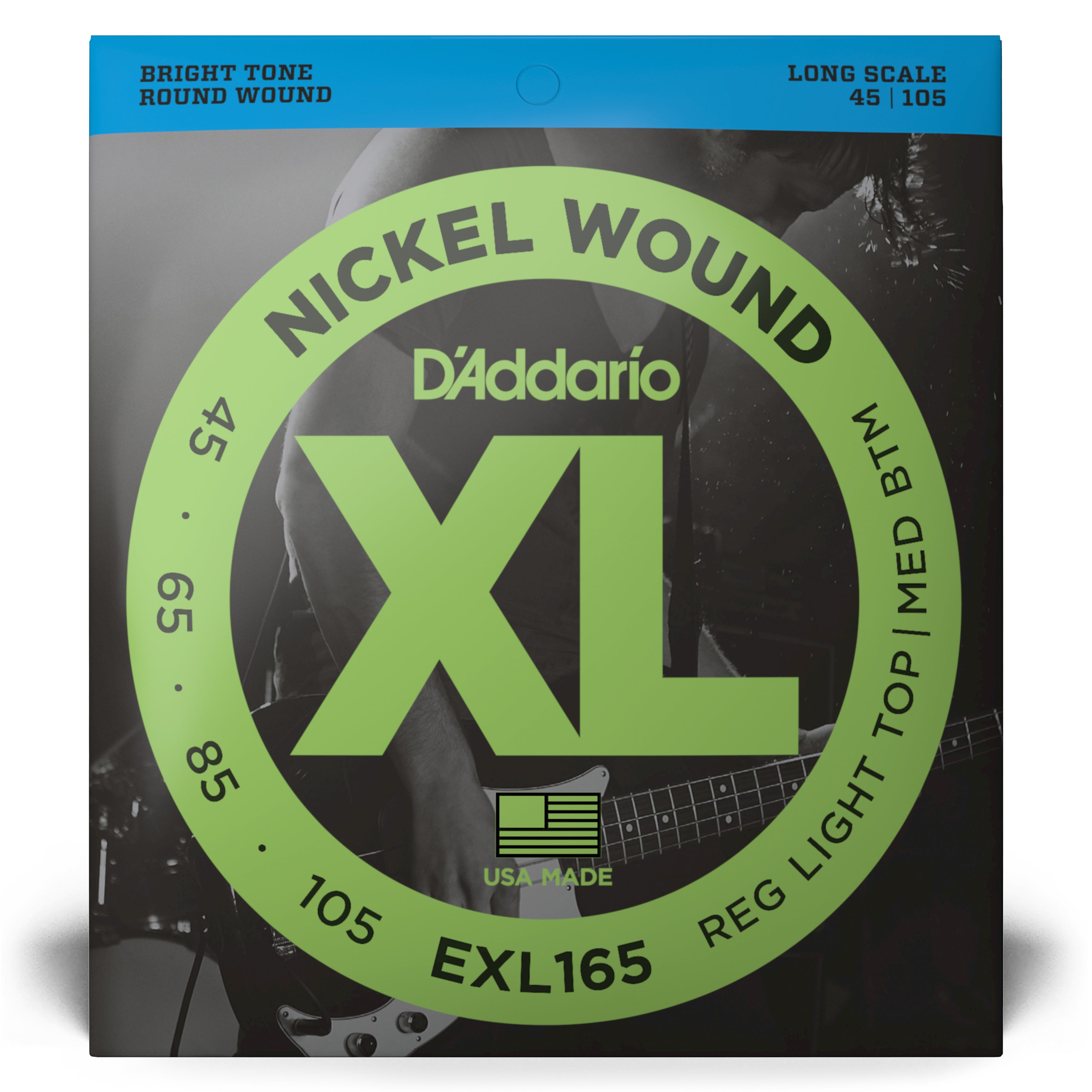 D'Addario XL-Series Nickel Wound Bass Guitar Strings - Long Scale (45-105) [EXL165]