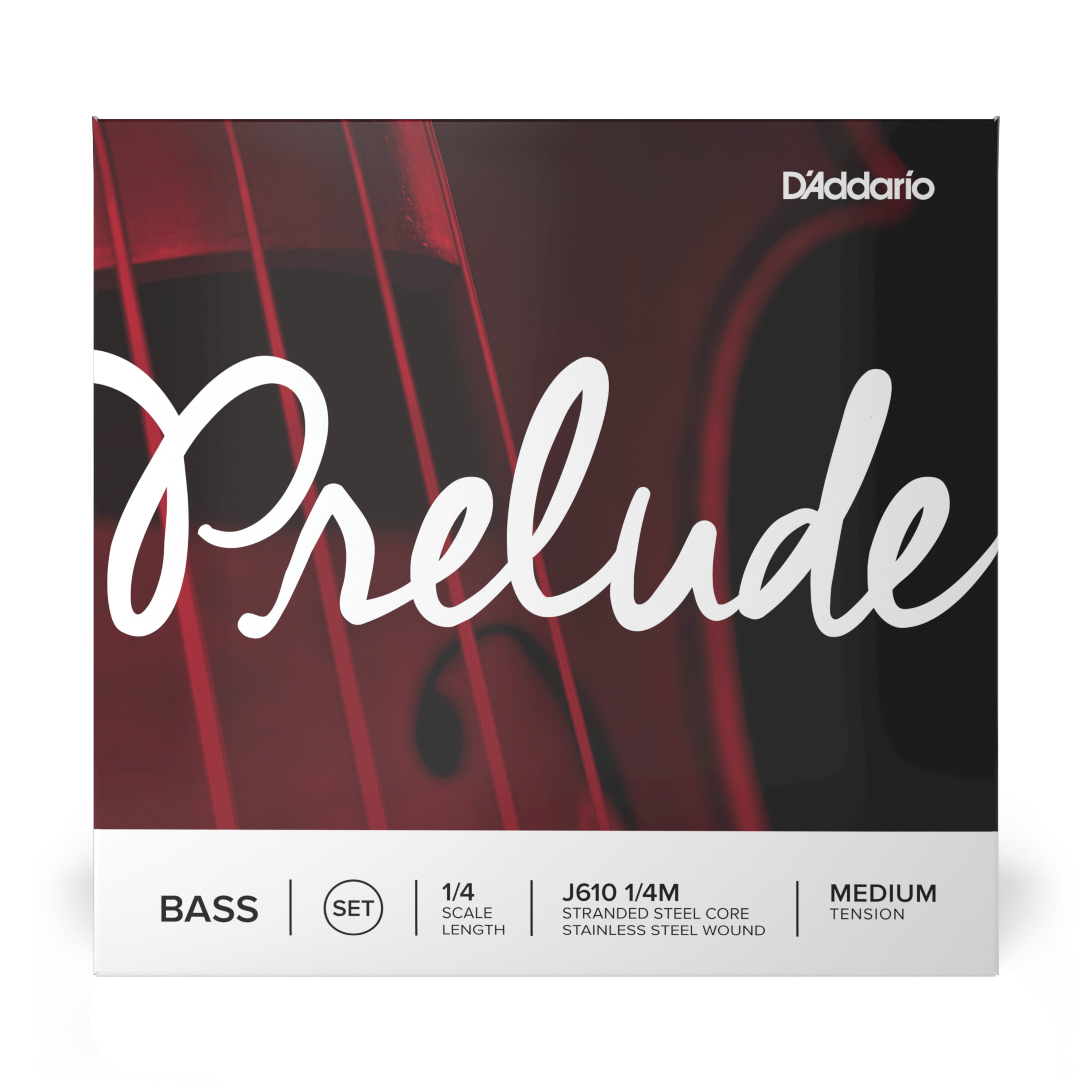 D'Addario Prelude Medium Tension Double Bass Strings - 1/4 Scale: Ideal for Young Musicians!