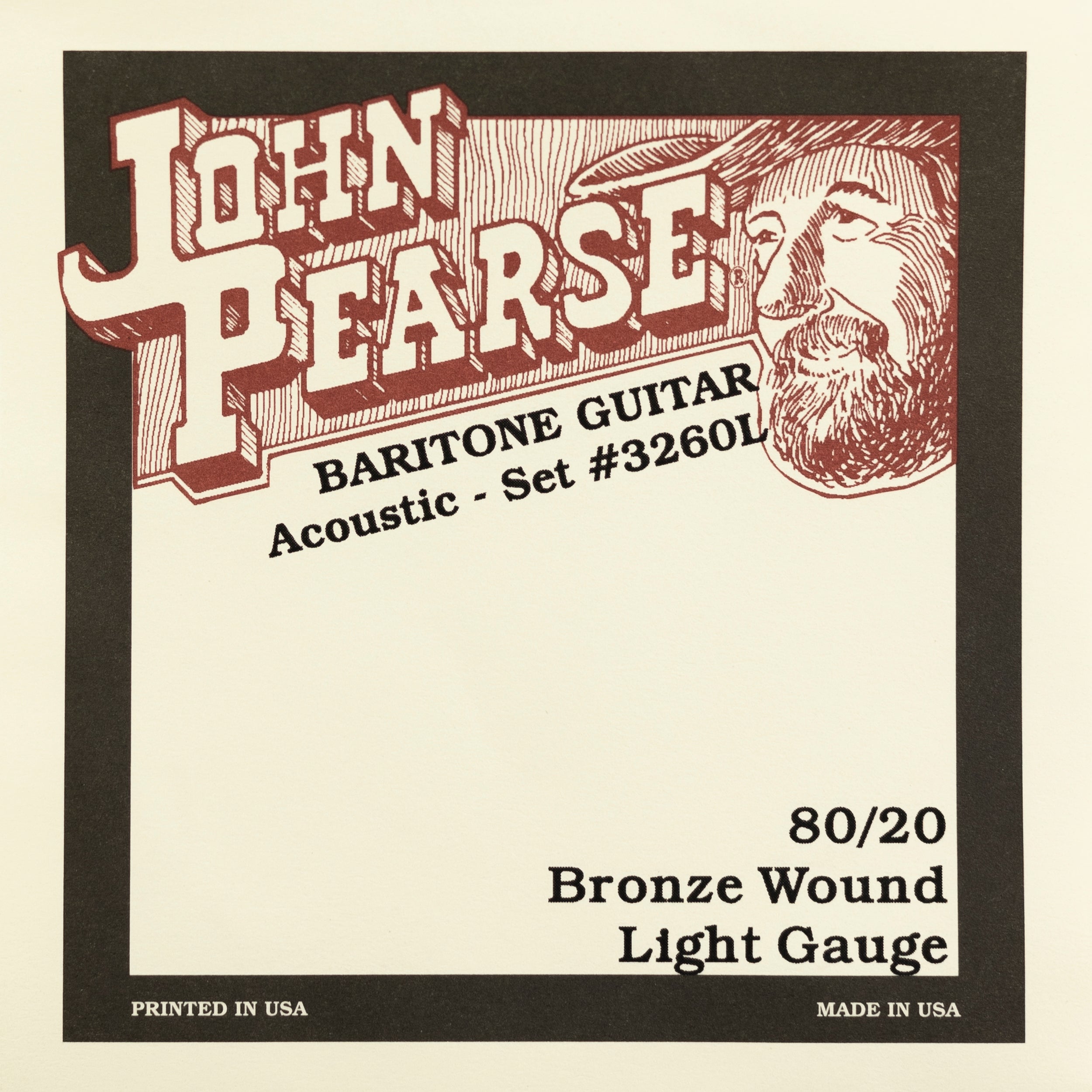 John Pearse 80/20 Bronze 15 - 68 Light Baritone Acoustic Guitar Strings: Bright, Resonant, and Durable