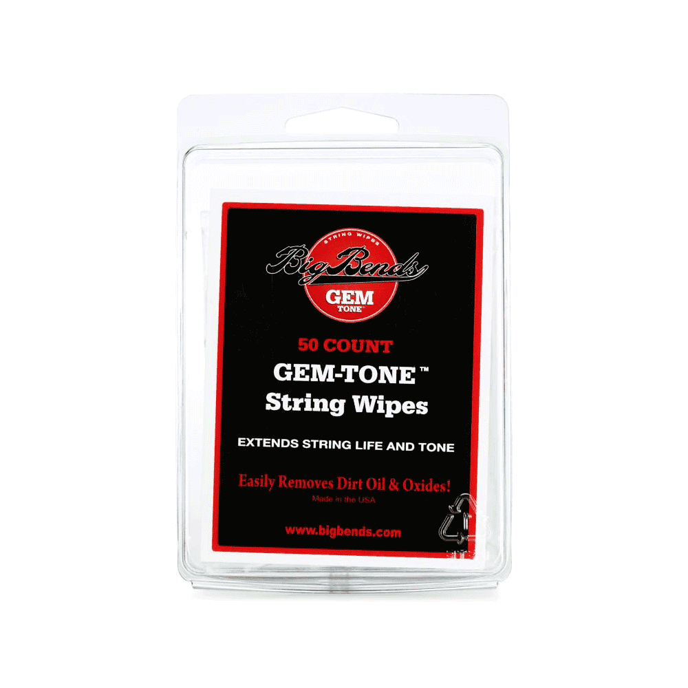 Big Bends GEM-TONE Guitar String Cleaner Wipes - 50 Pack