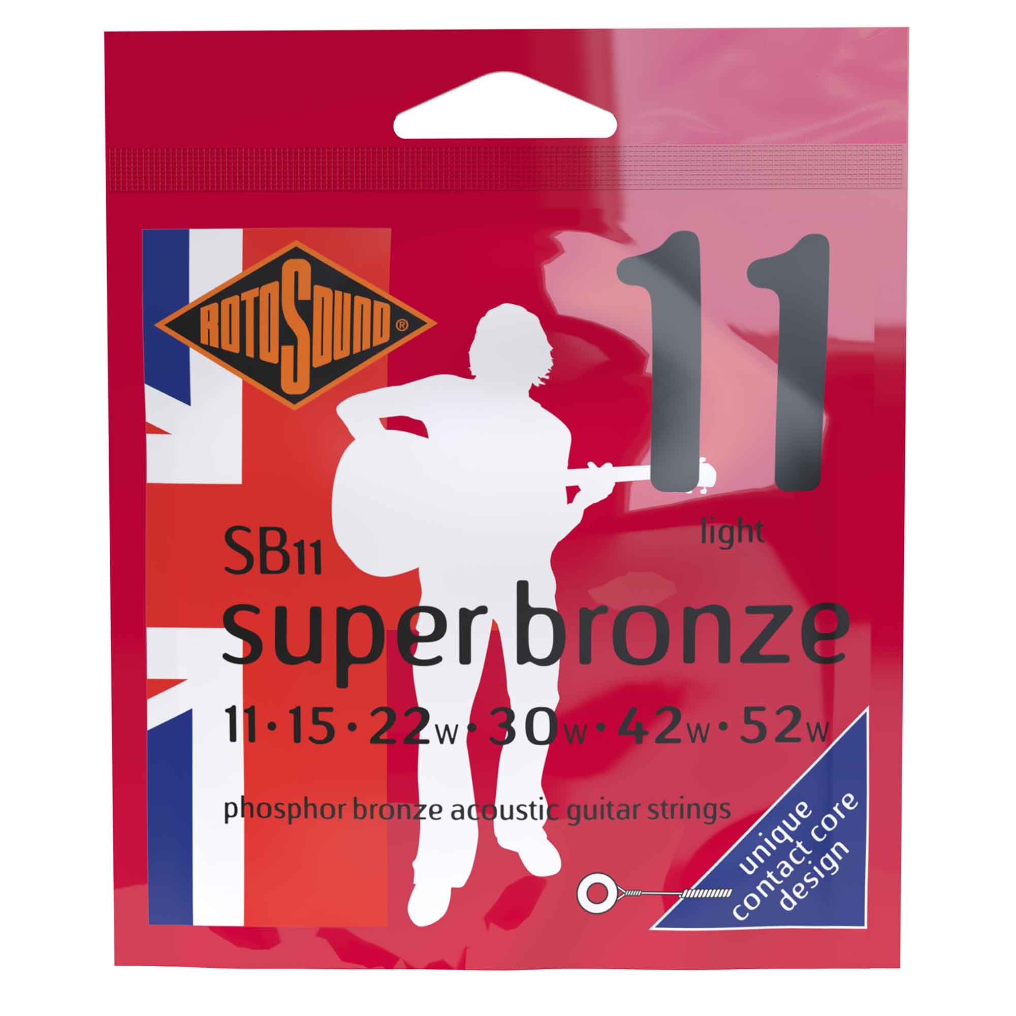 Rotosound Super Bronze Phosphor Bronze 11 - 52 Acoustic Guitar Strings: Custom Light, a Must - Have!