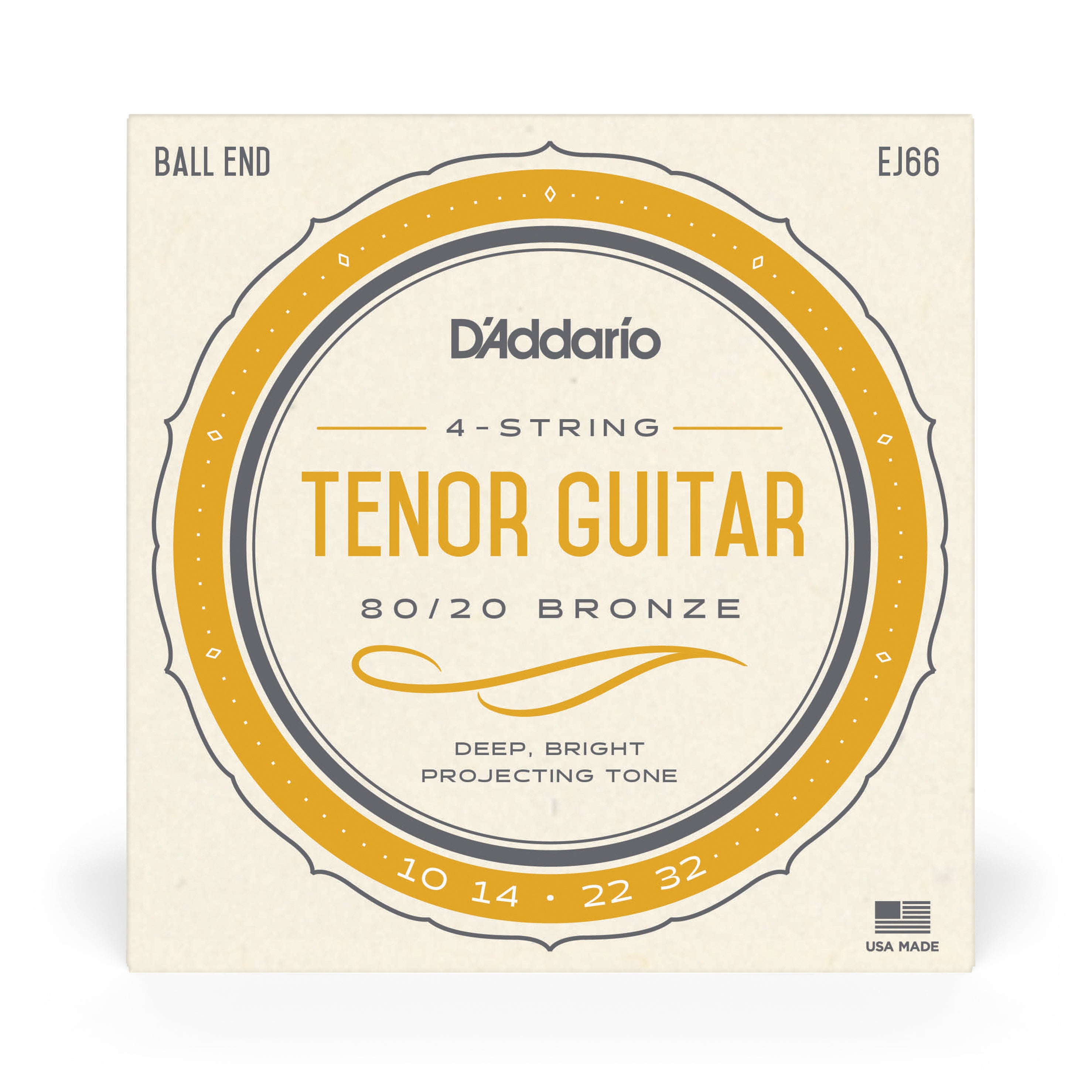 D'Addario EJ66 80/20 Bronze Tenor Guitar Strings - 10-32 Gauge, for a Stunning Acoustic Sound!