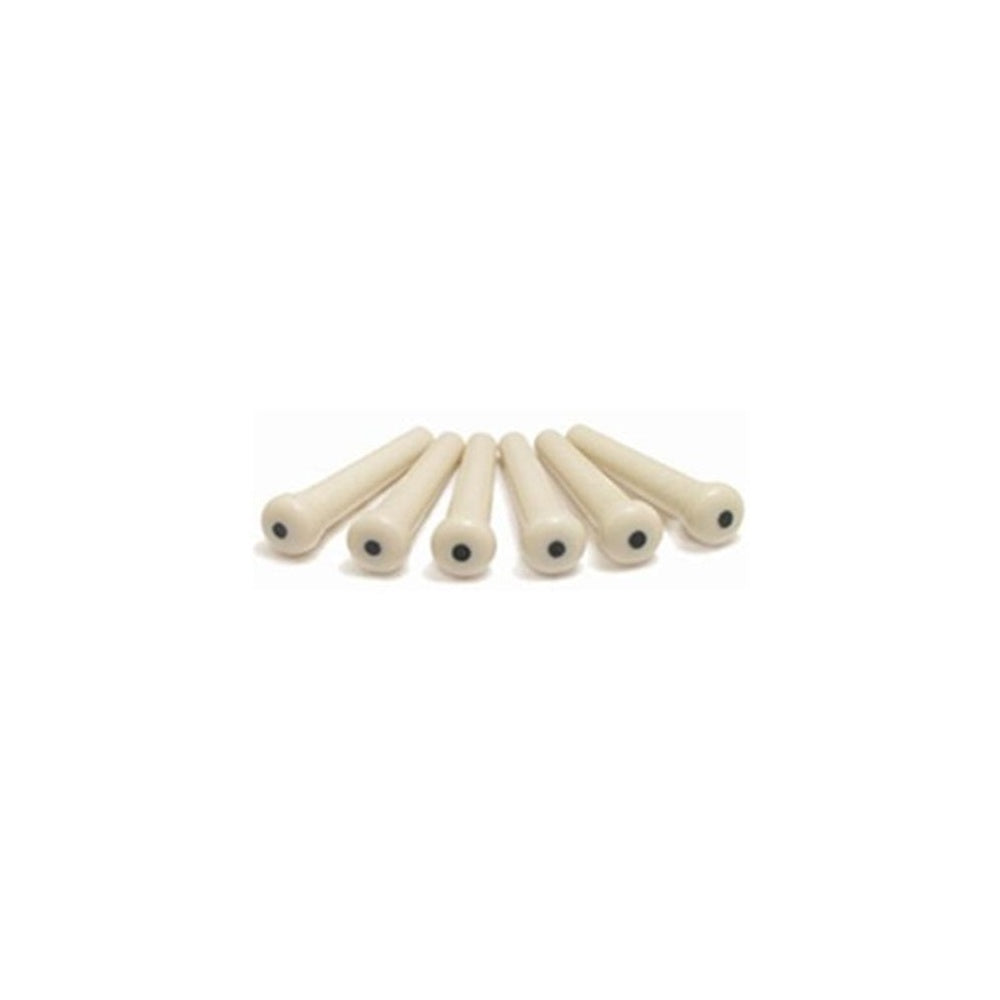 Graph Tech TUSQ Traditional Bridge Pins for Martin Guitars - Stunning White with 2mm Black Inlay