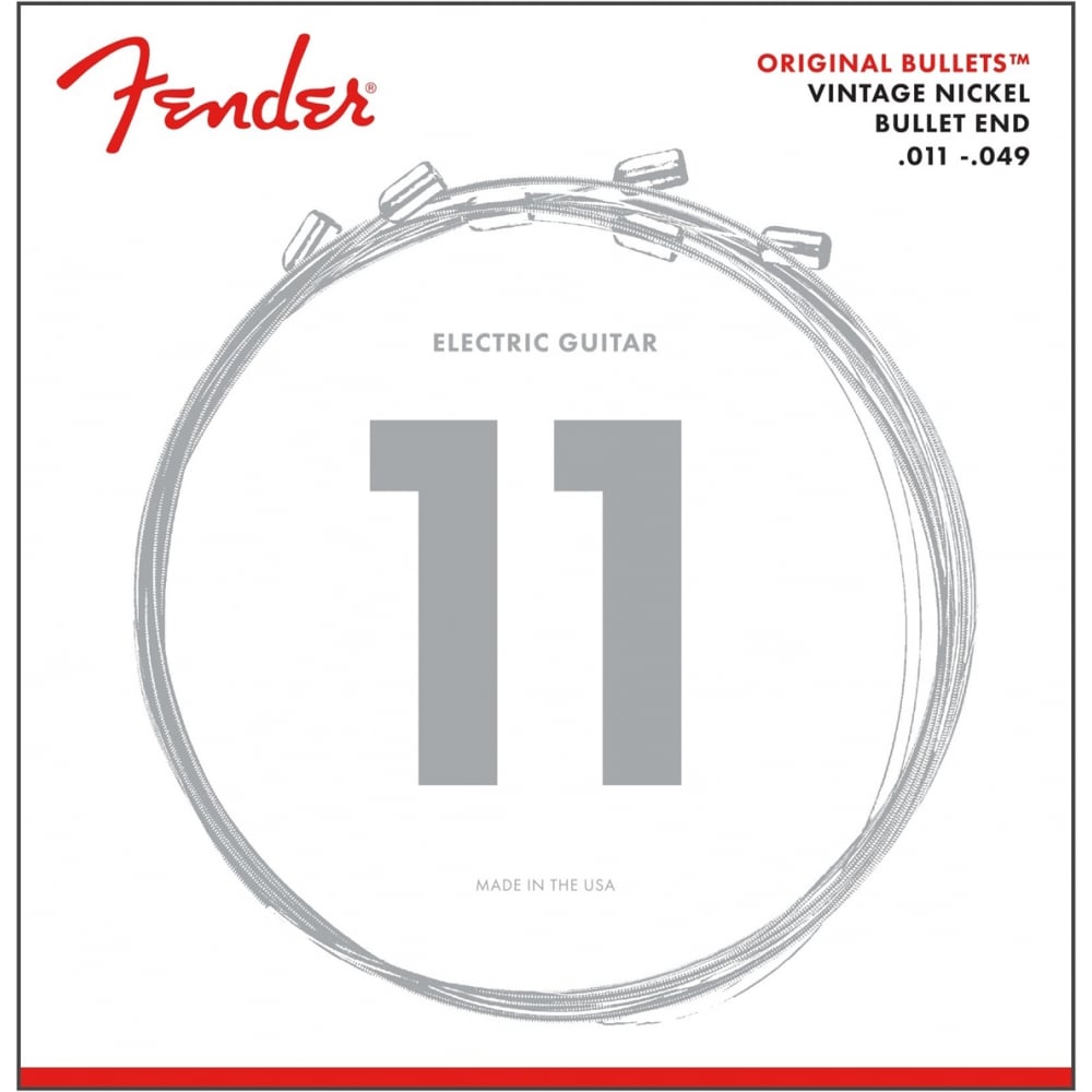 Fender Original Bullets 3150M 11-49 Gauge Pure Nickel Wound Electric Guitar Strings - Smooth, Warm Tone!