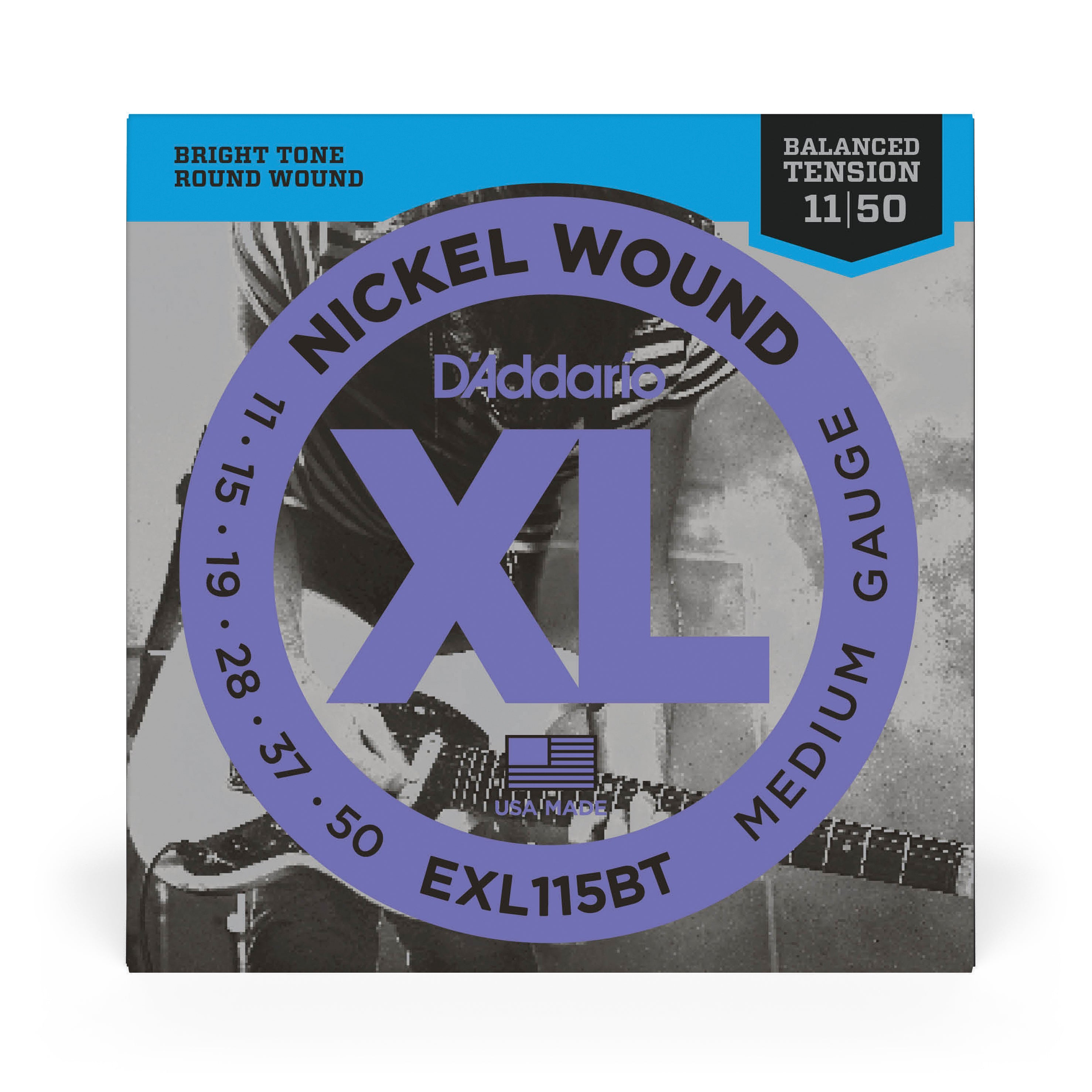 D'Addario EXL115BT Balanced Tension Nickel Wound 11 - 50 Electric Guitar Strings for Jazz and Rock