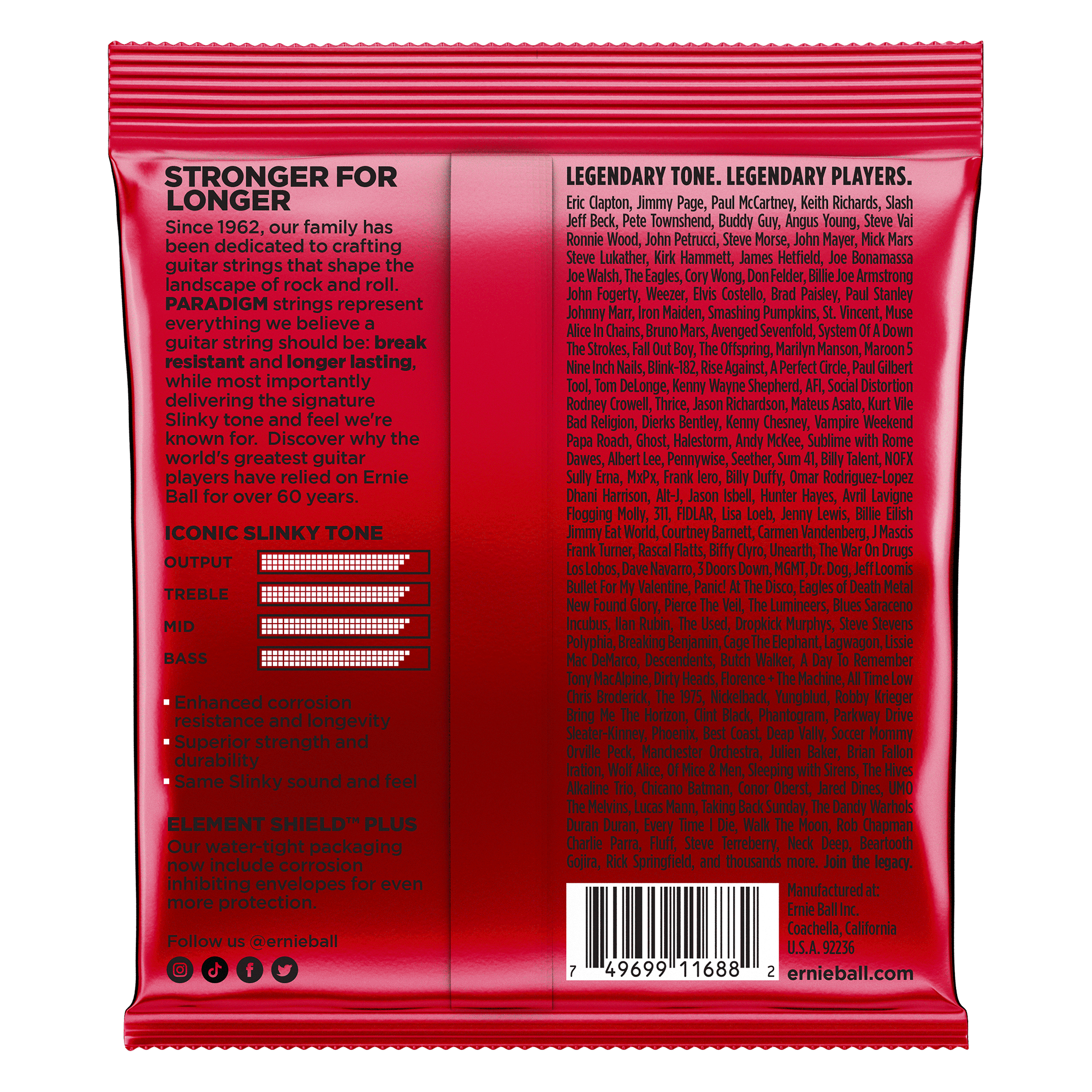 Ernie Ball Paradigm Burly Slinky 11-52: Unbreakable Electric Guitar Strings