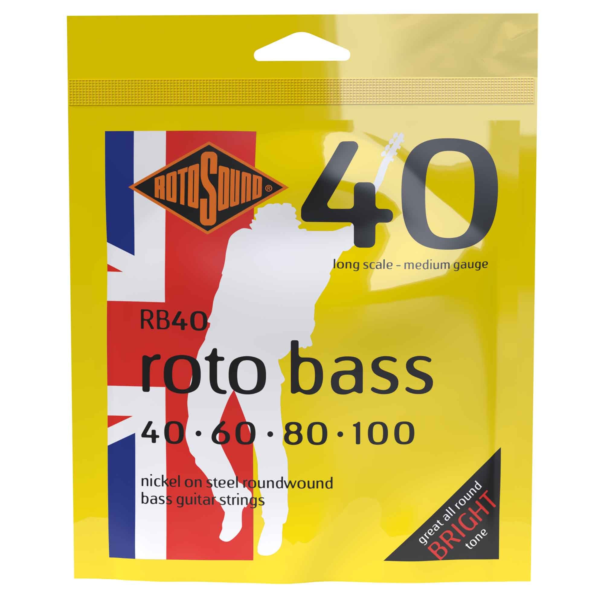 Rotosound ROTO BASS Nickel Round Wound 40 - 100 Long Scale Bass Guitar Strings [RB40] - Get Your Rock 'n' Roll On!