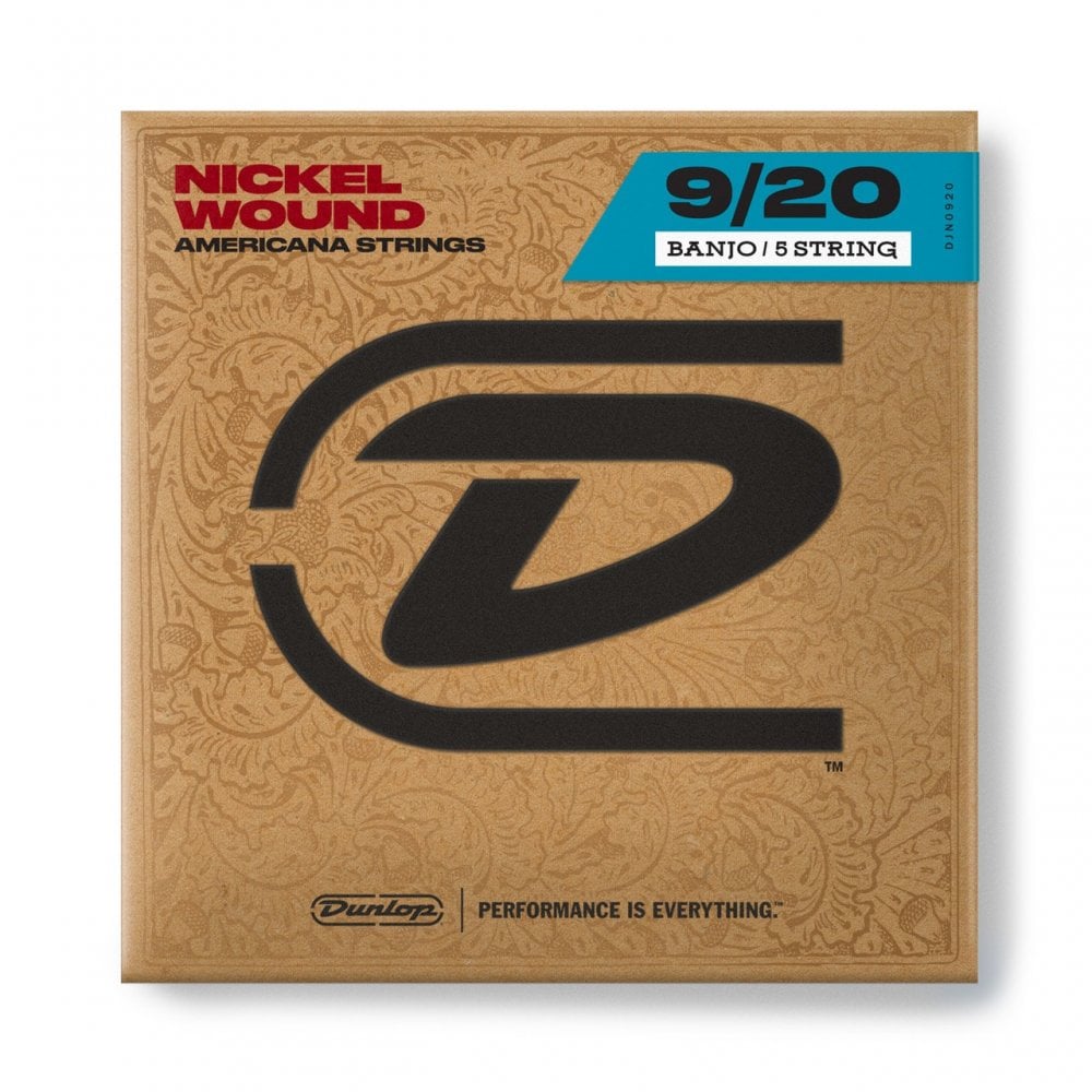 Jim Dunlop Americana 9-20 Nickel Wound 5-String Tenor Banjo Strings: Crisp, Punchy, and Durable!